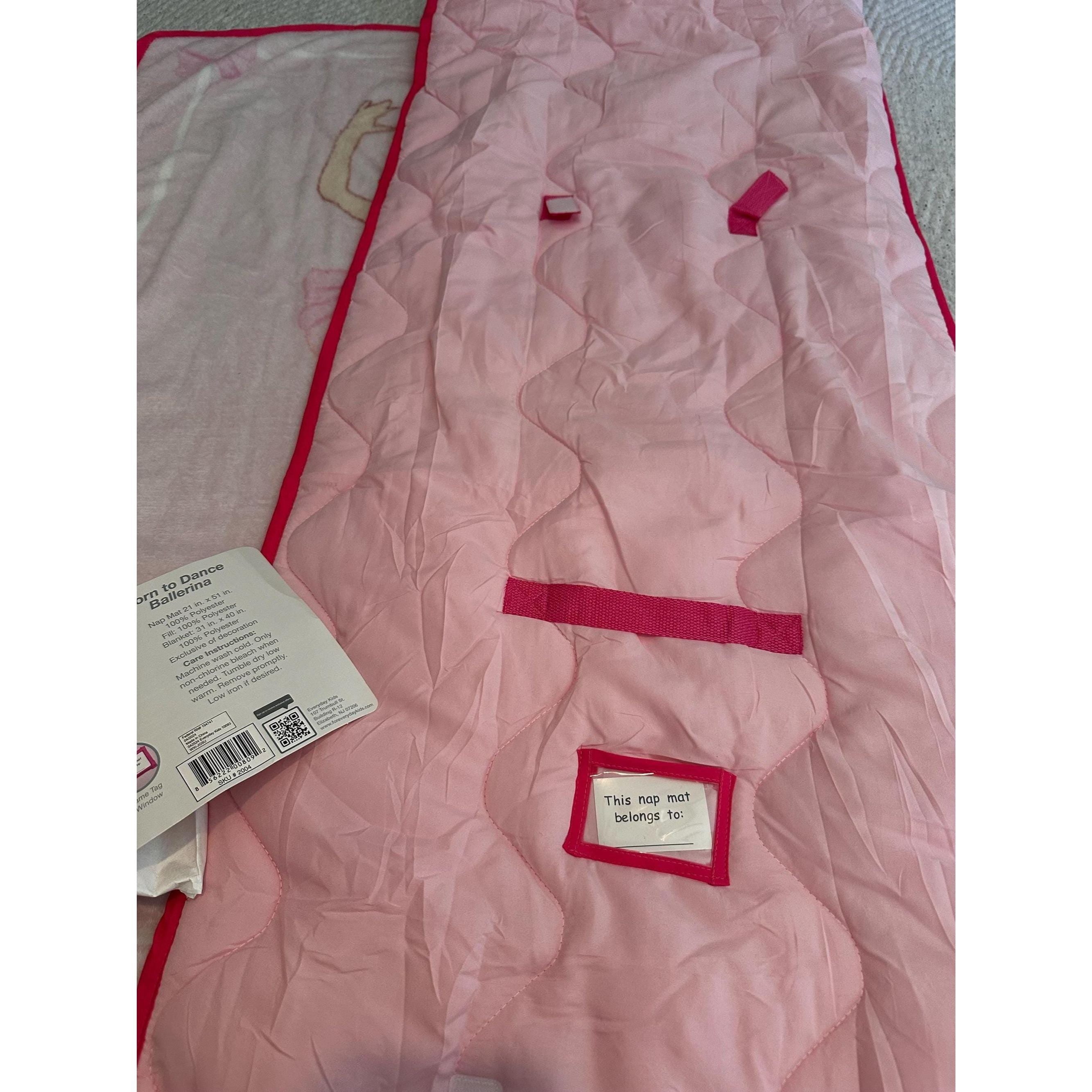Ballerina Toddler Nap Mat – Roll-Up Sleeping Bag with Pillow. Ship Fast!