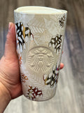 Starbucks Holiday Travel Tumbler 12oz White Gold Ceramic Cup 2020 EUC | Little Joy Market