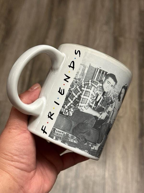Friends TV Show Coffee Mug 20oz Black White Large Cup. Ship Fast!