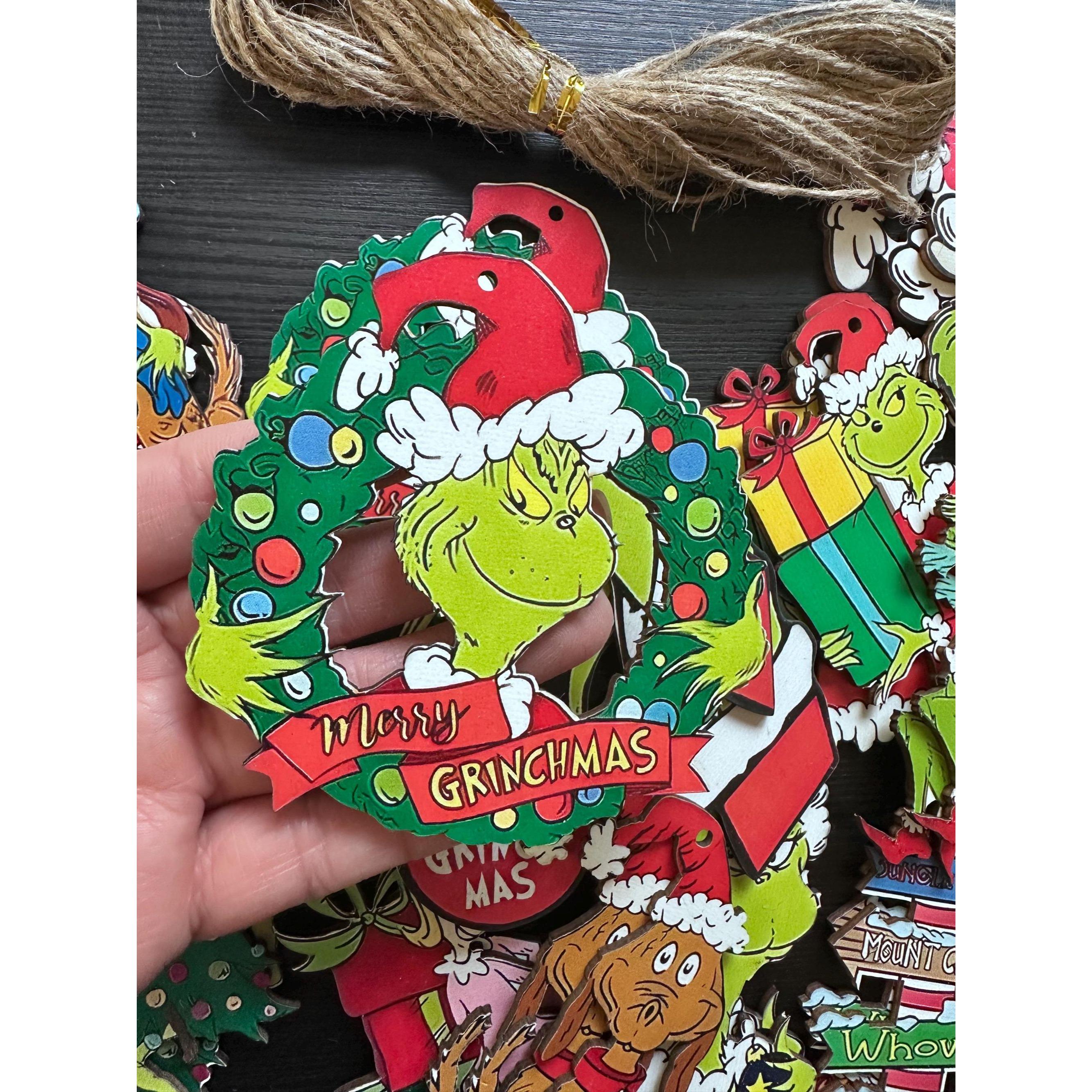 Felt & Wood Christmas Ornaments Set of 24 – Holiday Hanging Decorations. Ship Fast!
