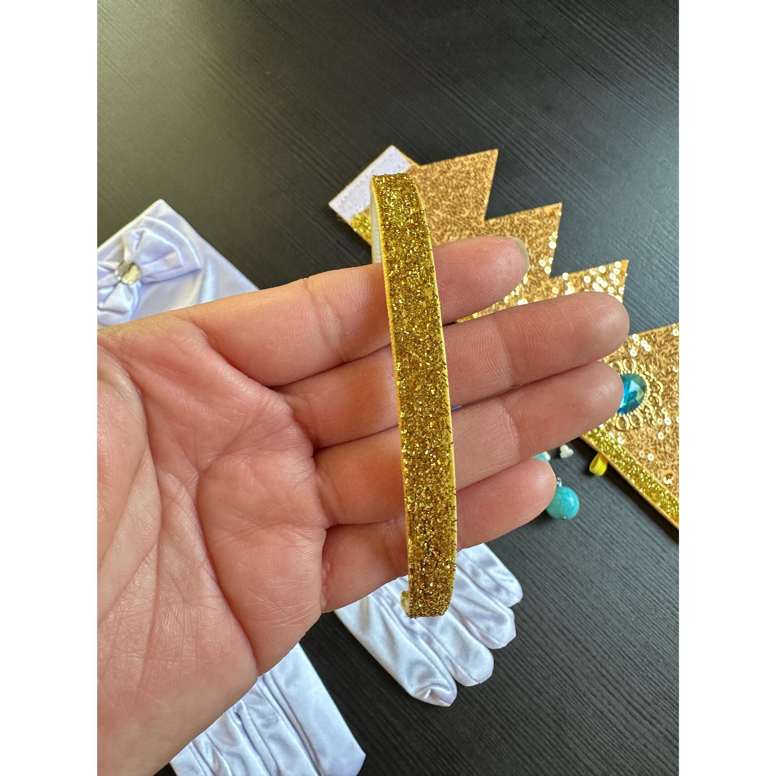 Girls' Princess Dress-Up Set: Gold Tiara, Gloves, & Jewelry