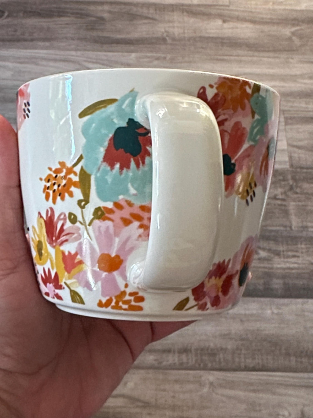 Floral Monogram Mug Letter L 16oz Stoneware. Ship Fast!