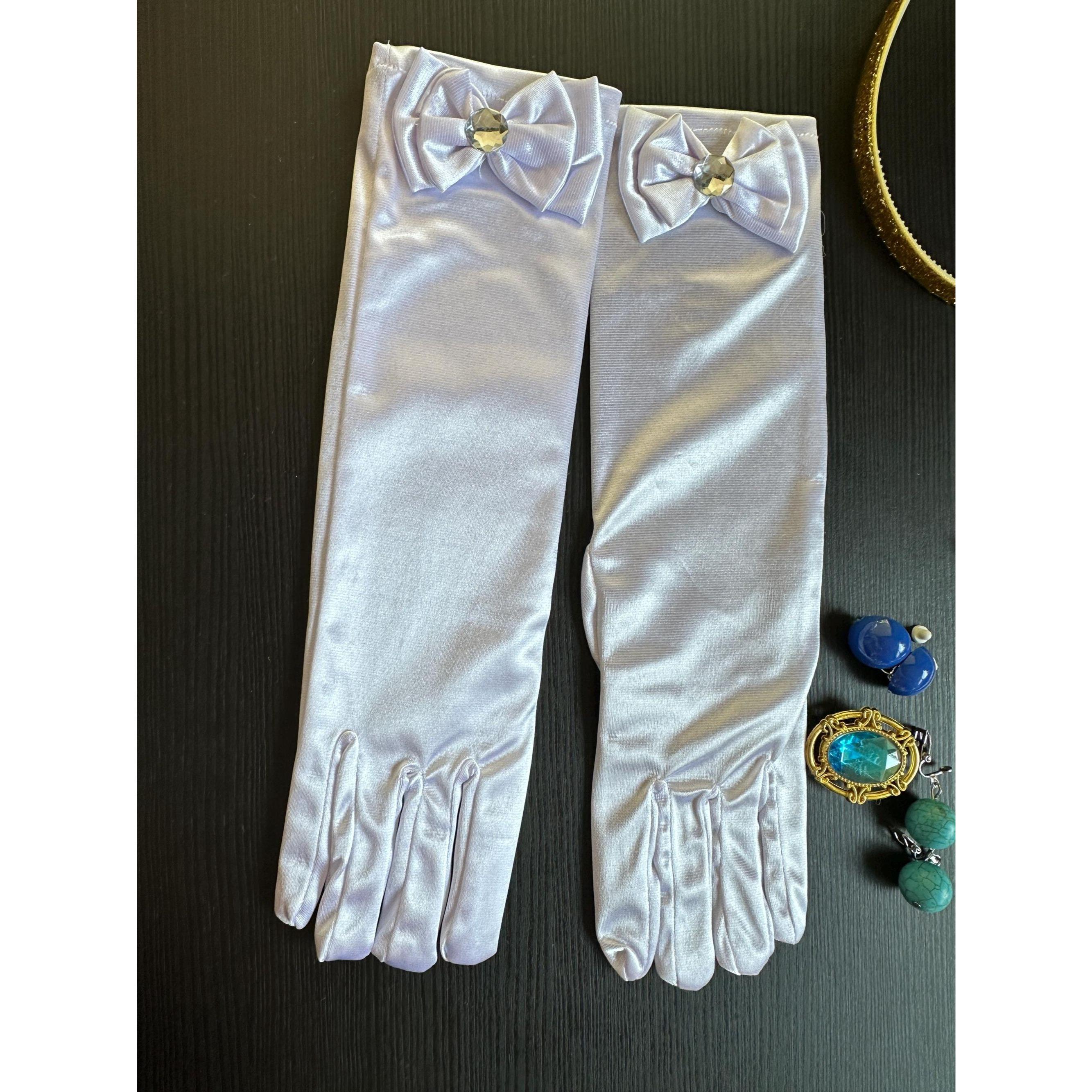 Girls' Princess Dress-Up Set: Gold Tiara, Gloves, & Jewelry