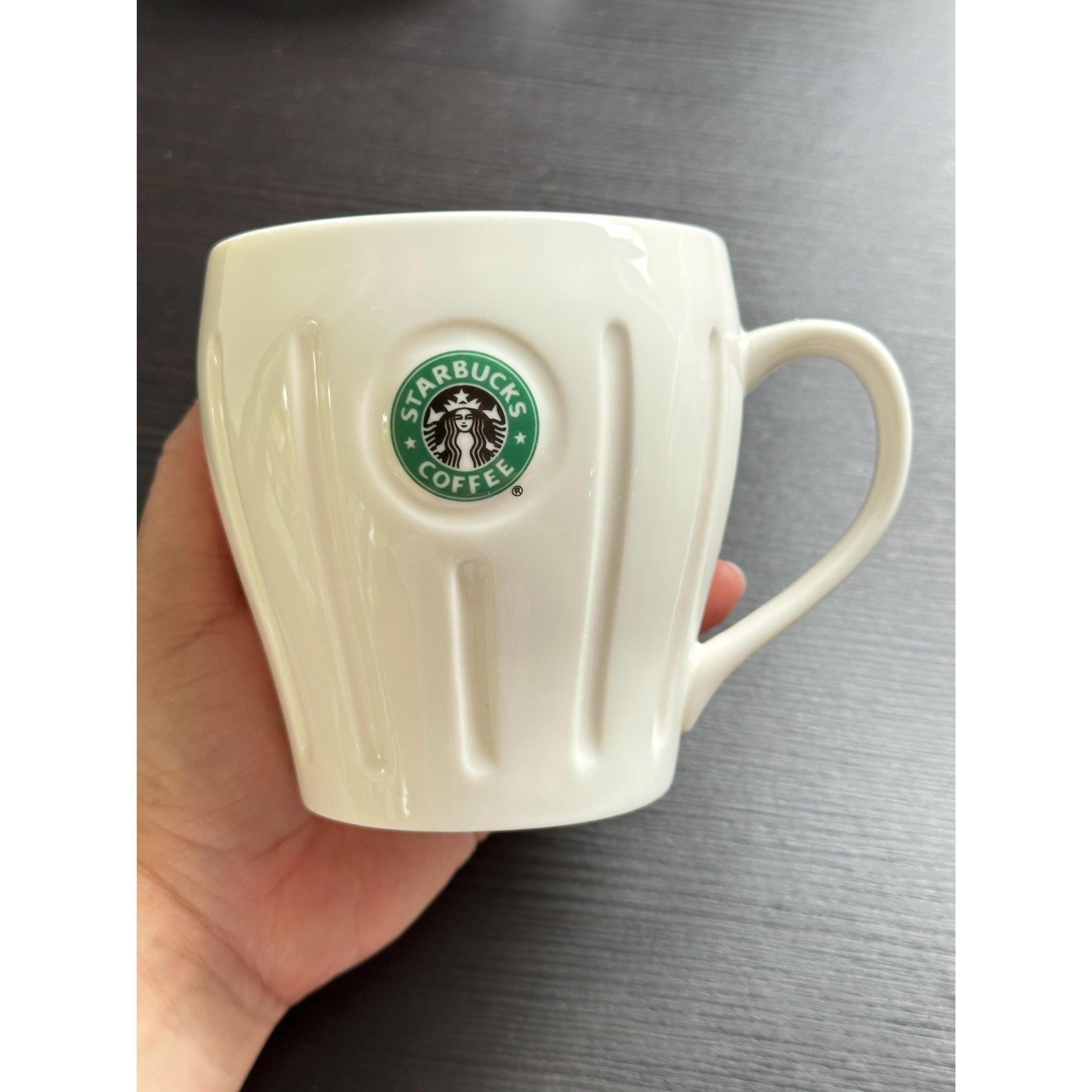 Vintage 2003 Starbucks Mug: Ribbed Ceramic Barista Cup with Siren Logo. Ship Fast!