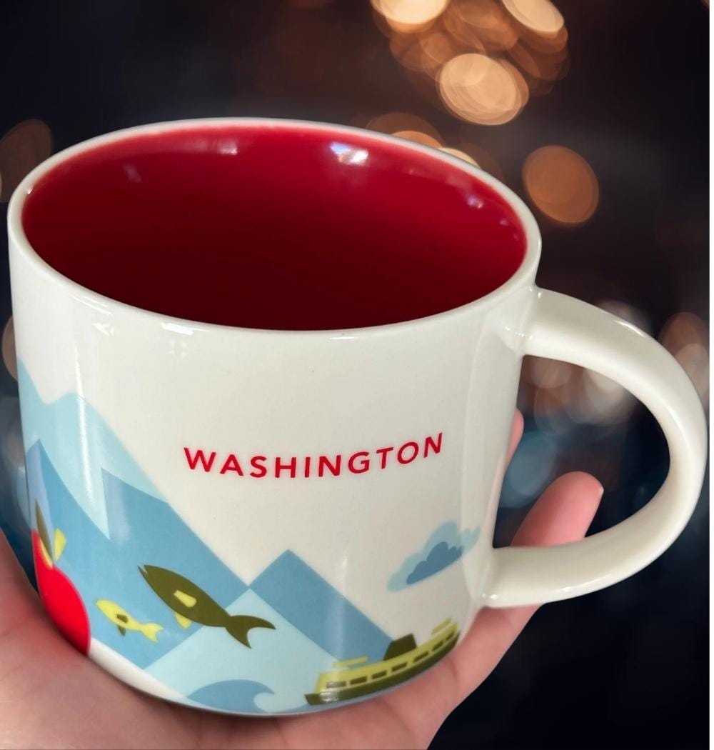 Starbucks Washington You Are Here Mug 14oz. Ship Fast!