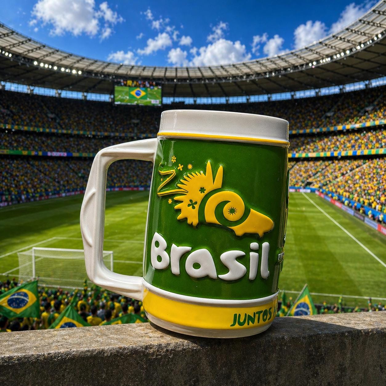 Brasil 2014 Large Mug Soccer Collectible Coffee Cup New | Little Joy Market