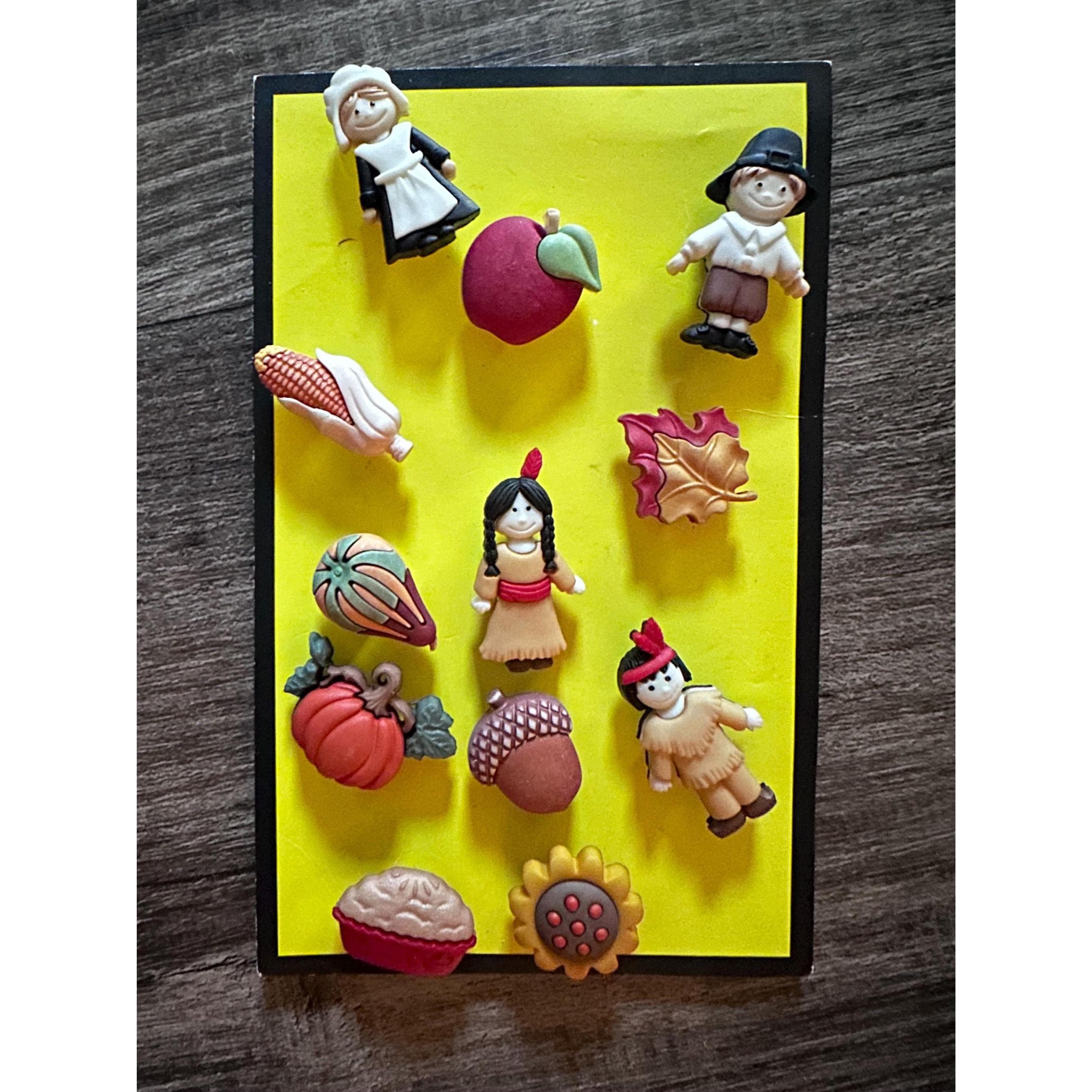 Thanksgiving Mug & Pilgrim Magnets Set: Fall Decor