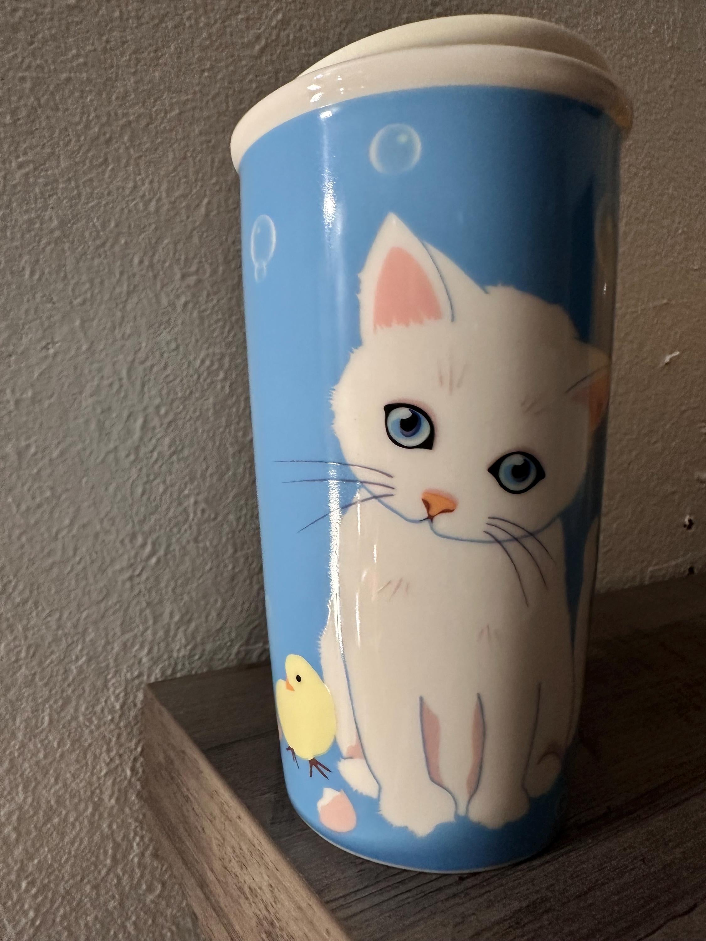 Starbucks Paul & Joe Cat Travel Tumbler 12oz Coffee Cup 2018 EUC. Ship Fast!