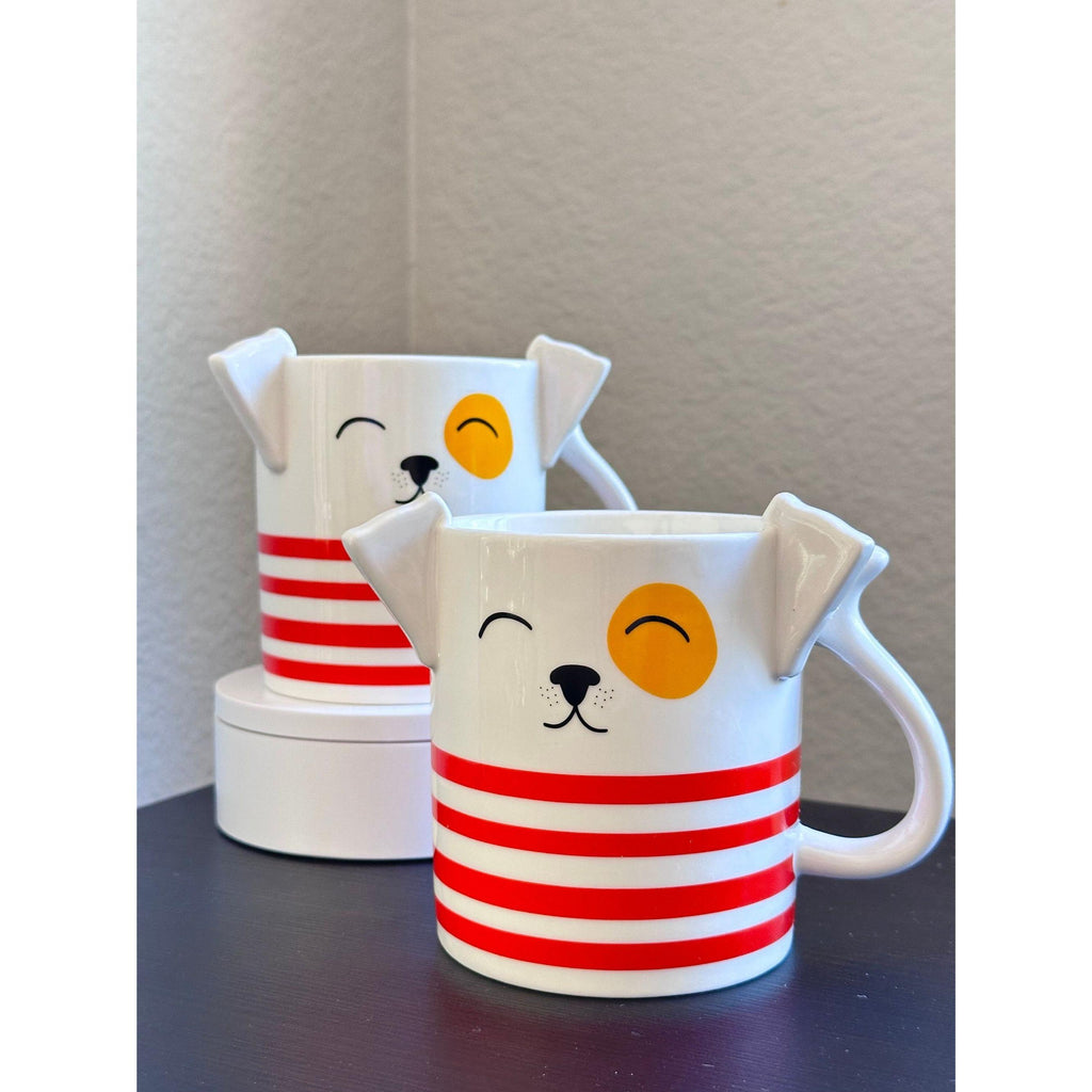 Parker Lane Dog Mom Coffee Mug Set - Sculpted Ears, Striped, 16 Oz | Little Joy Market