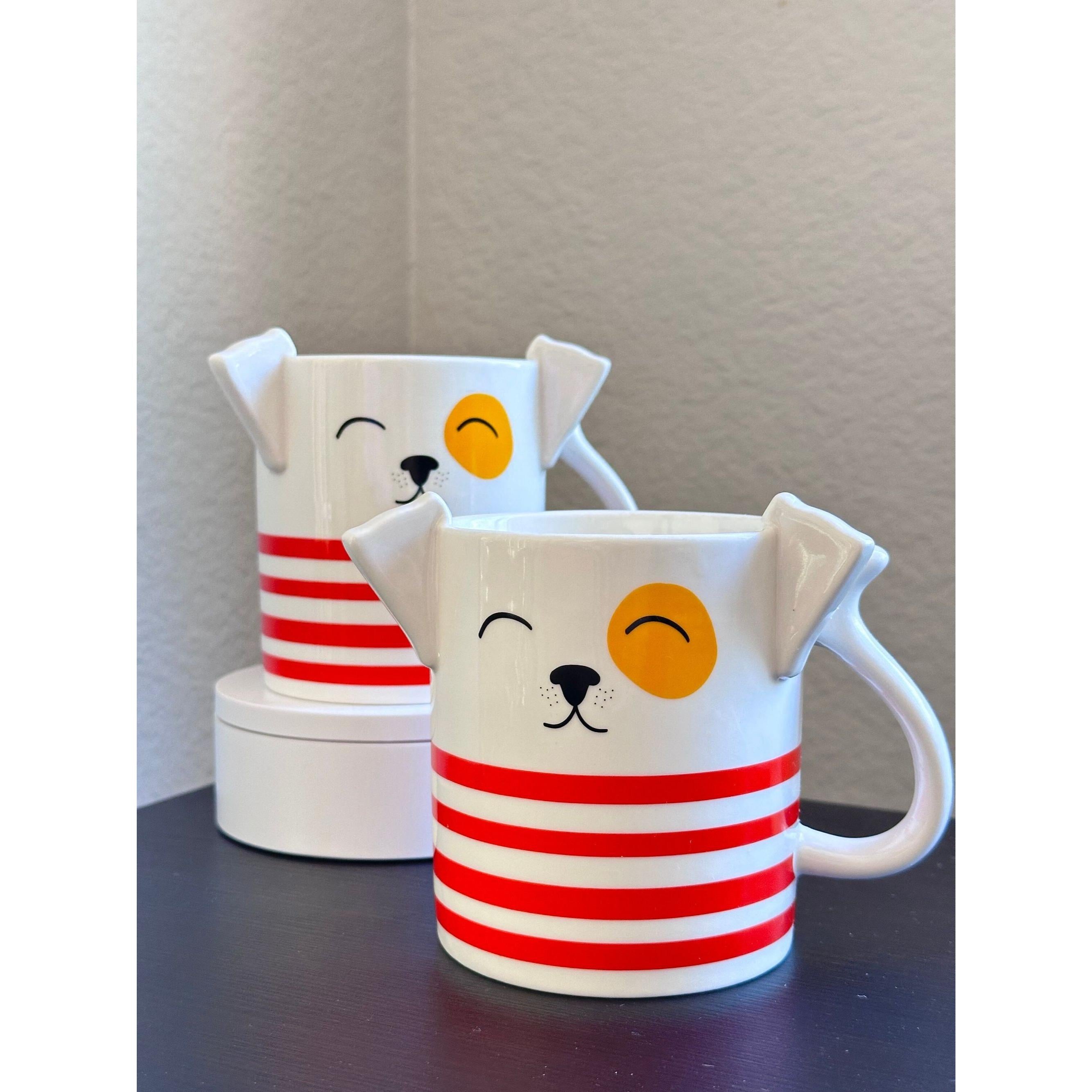 Parker Lane Dog Mom Coffee Mug Set - Sculpted Ears, Striped, 16 Oz | Little Joy Market