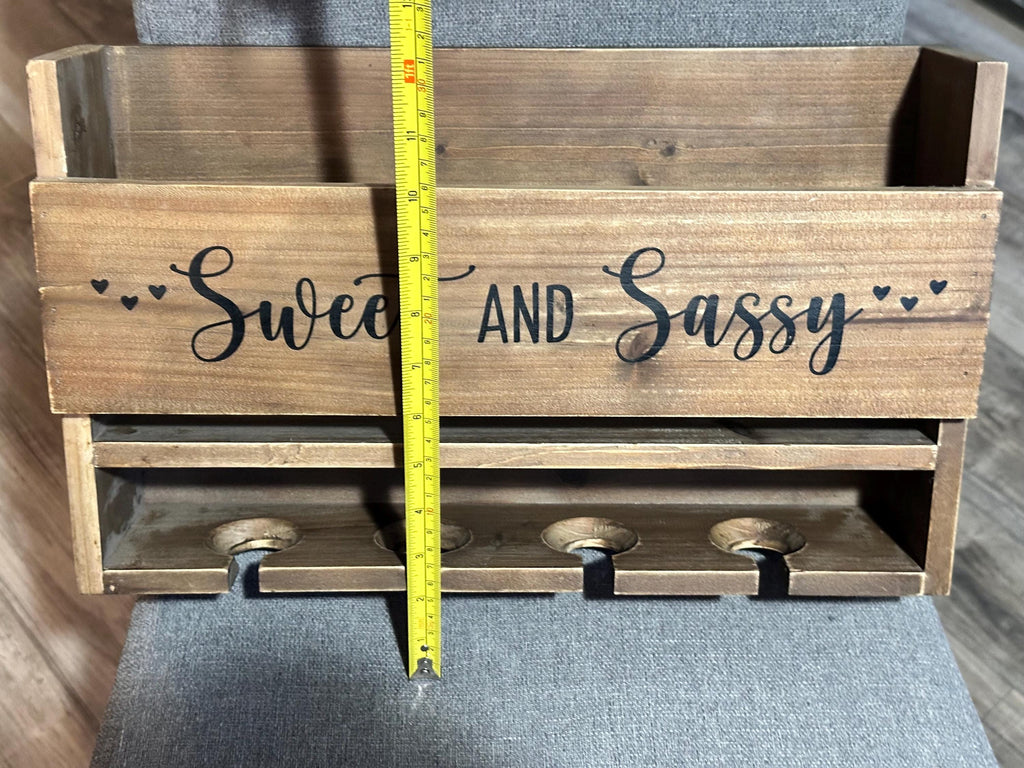 Sweet & Sassy Wooden Wine Rack Wall Mount – New. Ship Fast!