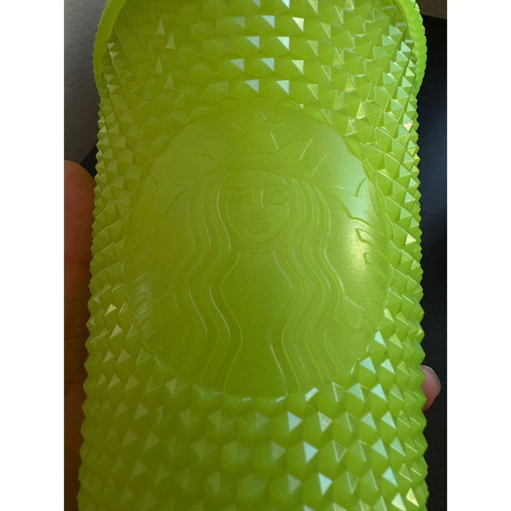 Starbucks Lime Green Studded Tumbler 16oz Cold Cup w Straw. Ship Fast