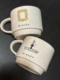 Friends TV Show Mug Set of 2 yellow frame font Coffee Tea Cups EUC | Little Joy Market