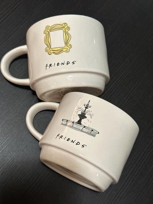 Friends TV Show Mug Set of 2 yellow frame font Coffee Tea Cups EUC | Little Joy Market