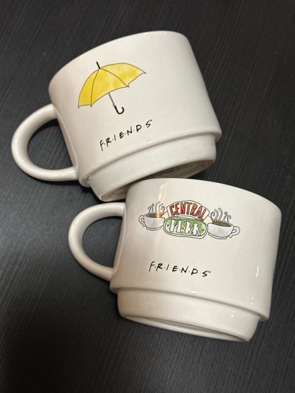 Friends TV Show Mug Set of 2 Central Perk Umbrella Coffee Tea Cups EUC | Little Joy Market