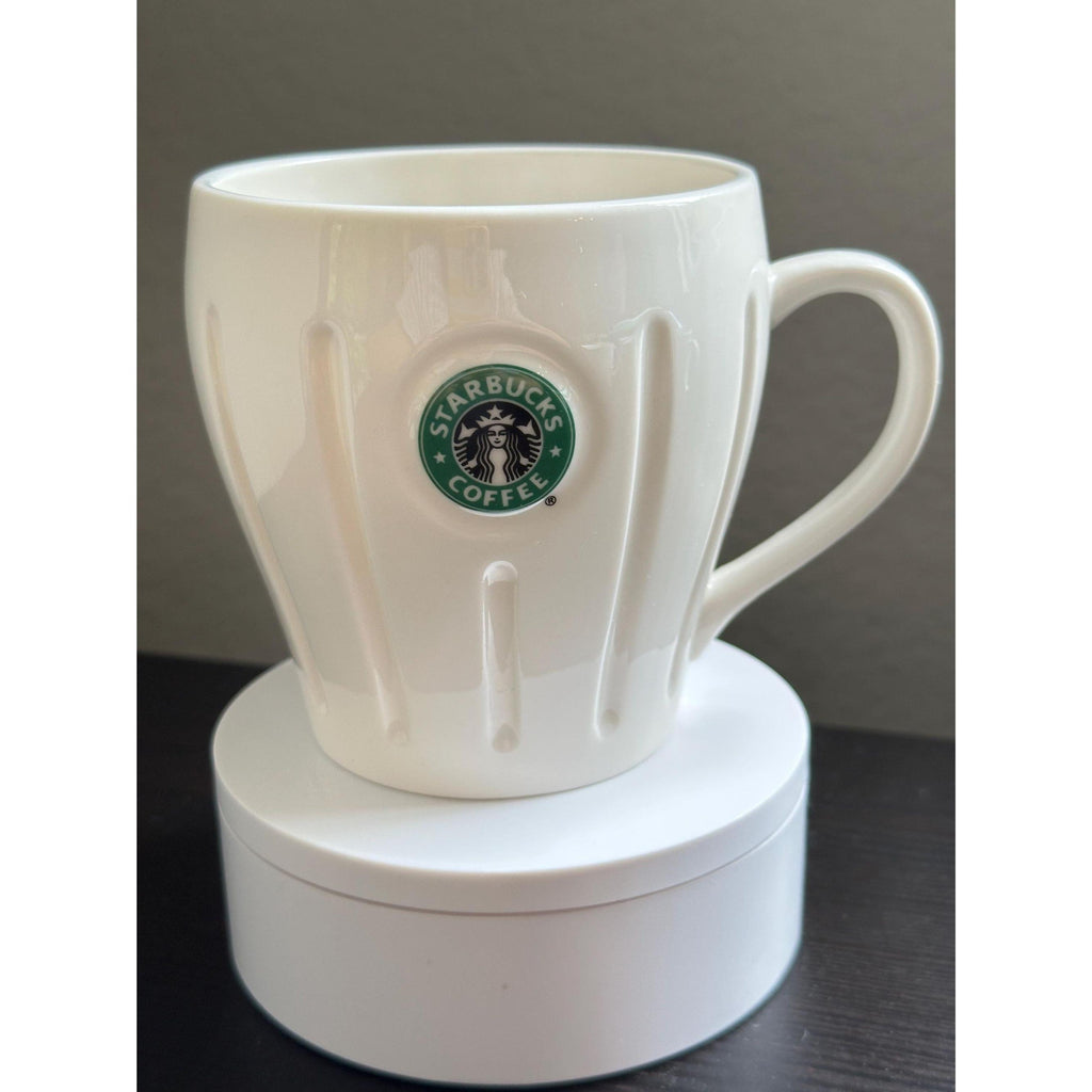 Vintage 2003 Starbucks Mug: Ribbed Ceramic Barista Cup with Siren Logo. Ship Fast!
