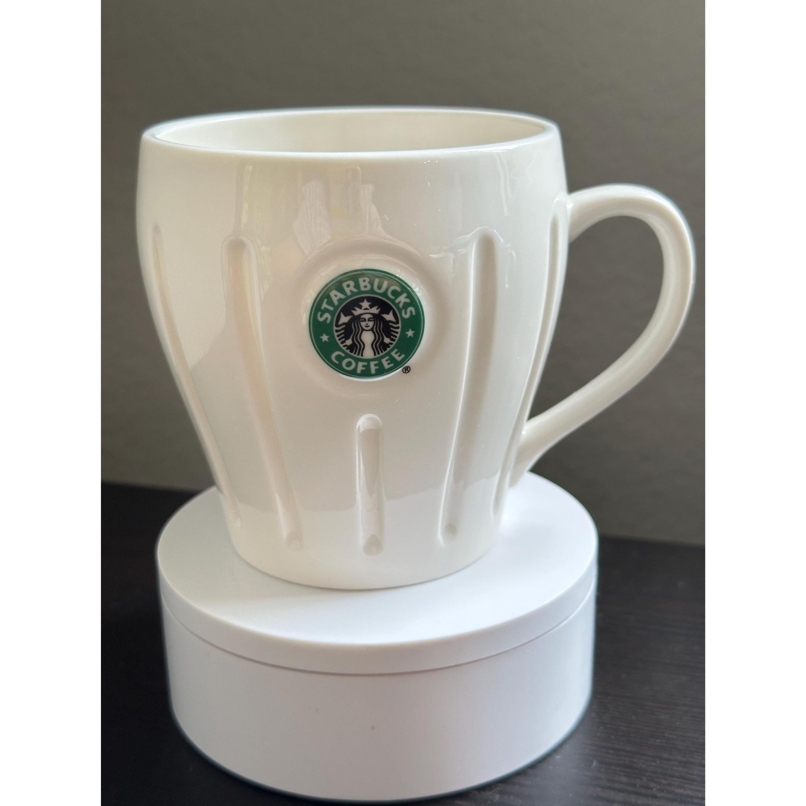 Vintage 2003 Starbucks Mug: Ribbed Ceramic Barista Cup with Siren Logo. Ship Fast!