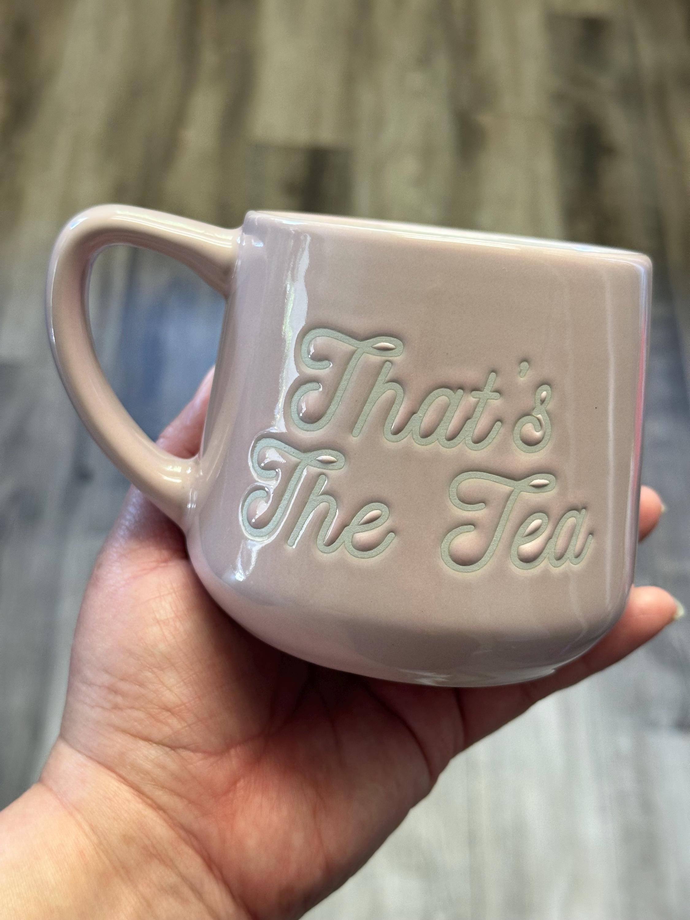 Tea Mug 12 oz Porcelain White pink – New. Ship Fast!