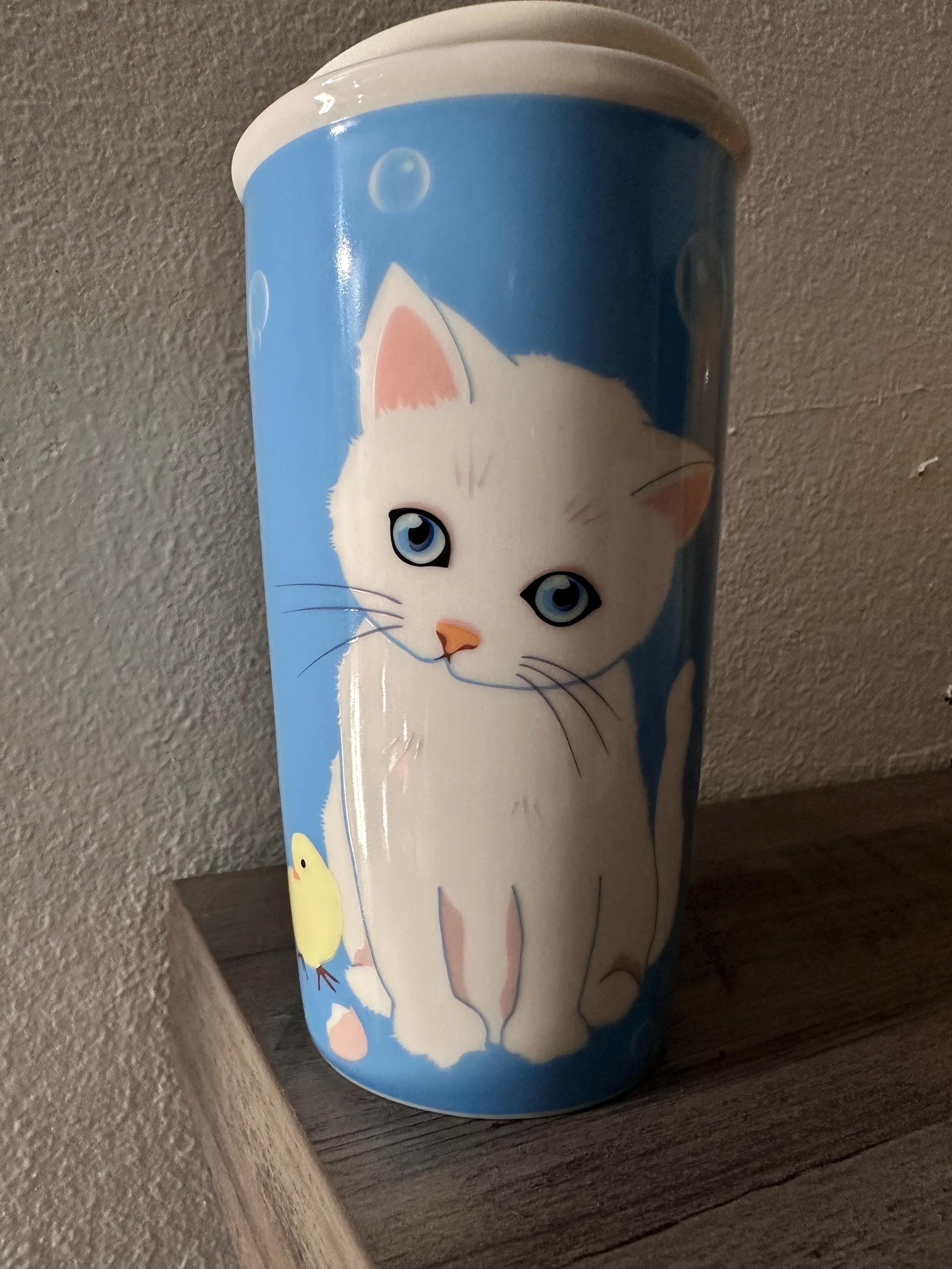 Starbucks Paul & Joe Cat Travel Tumbler 12oz Coffee Cup 2018 EUC. Ship Fast!