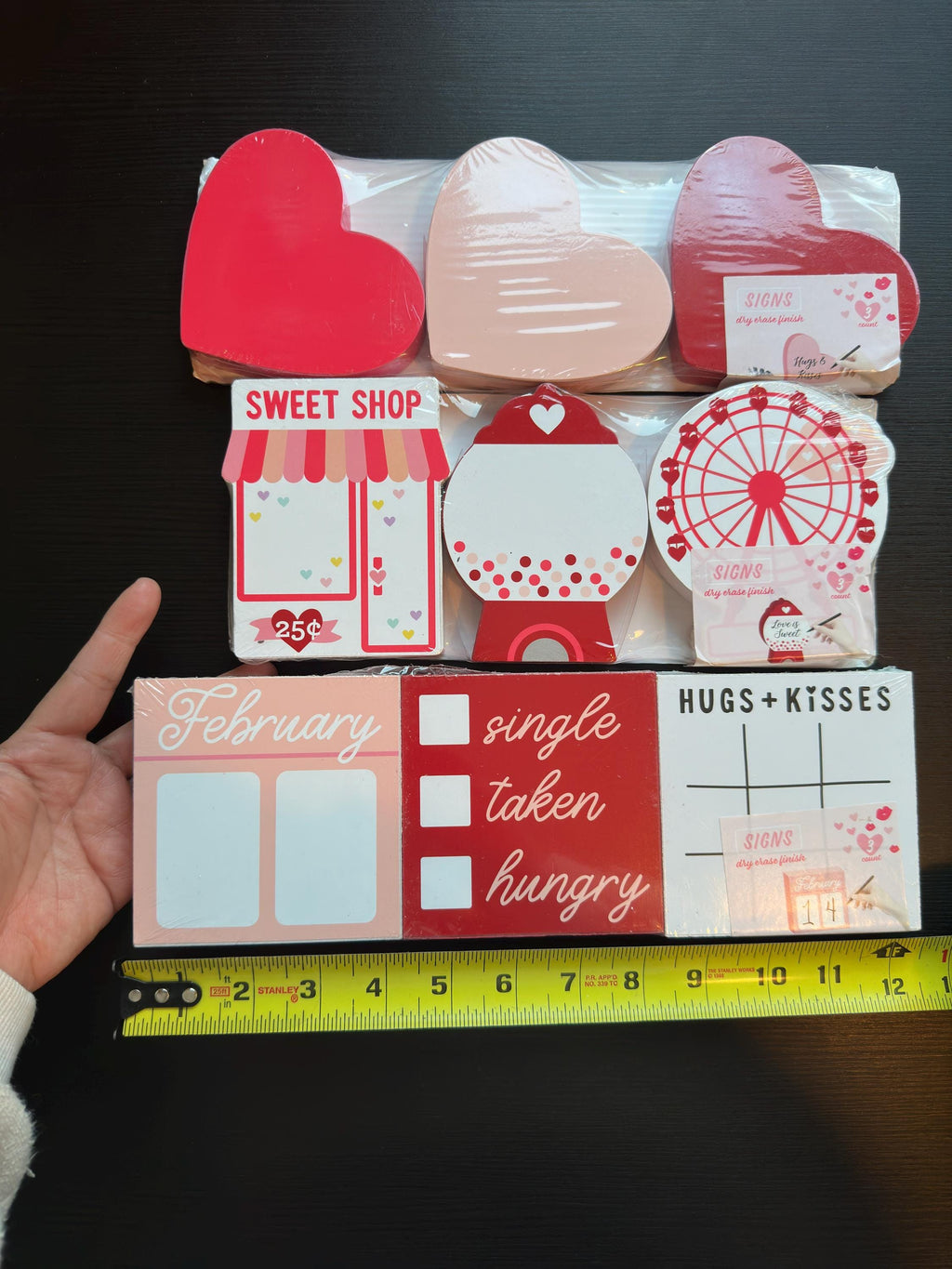 Valentine Wooden Sign Decorations | 9-Piece Set | Small | New. Ship Fast!