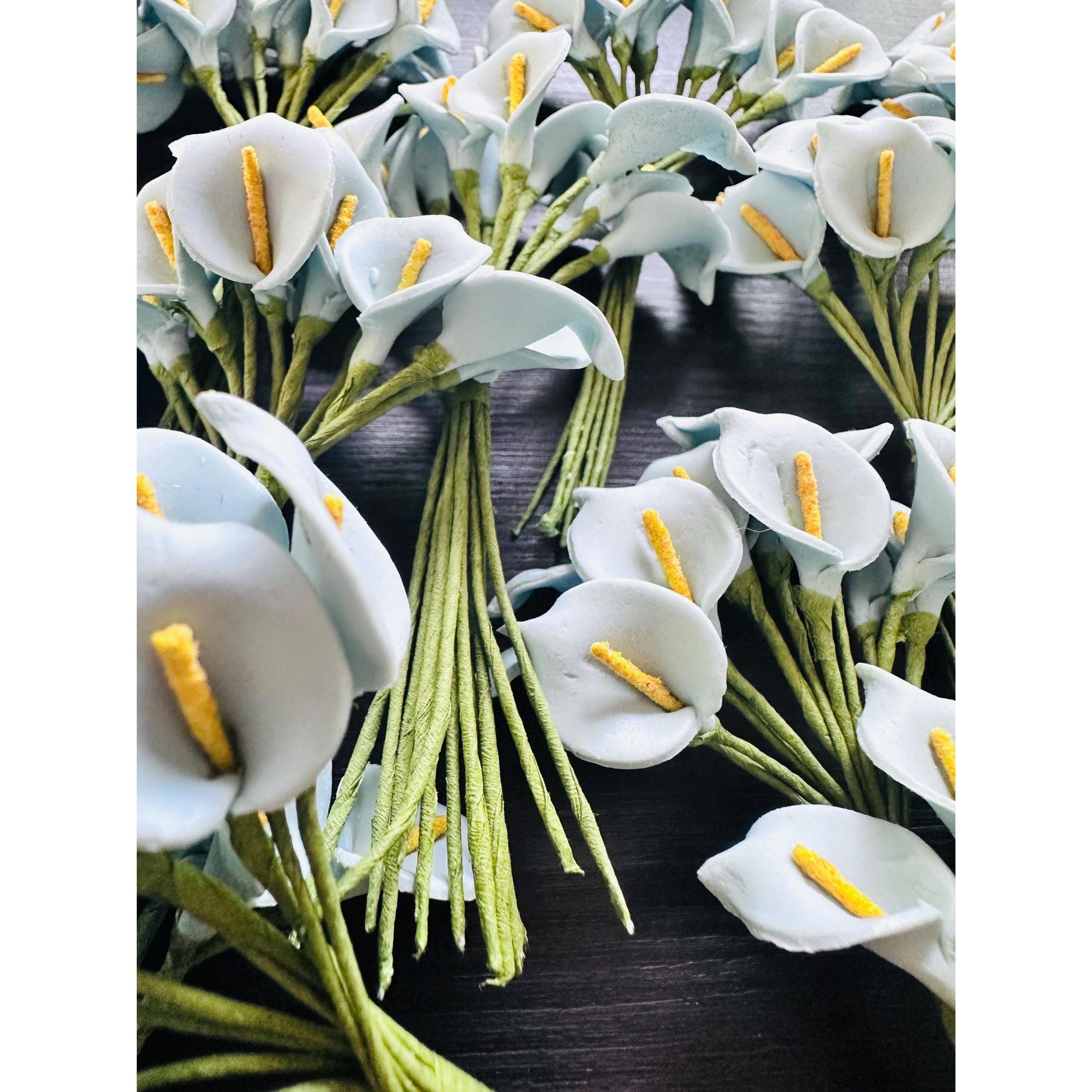 Light Sky Blue Mini Calla Lily Flowers 288pcs Craft Wedding Decor