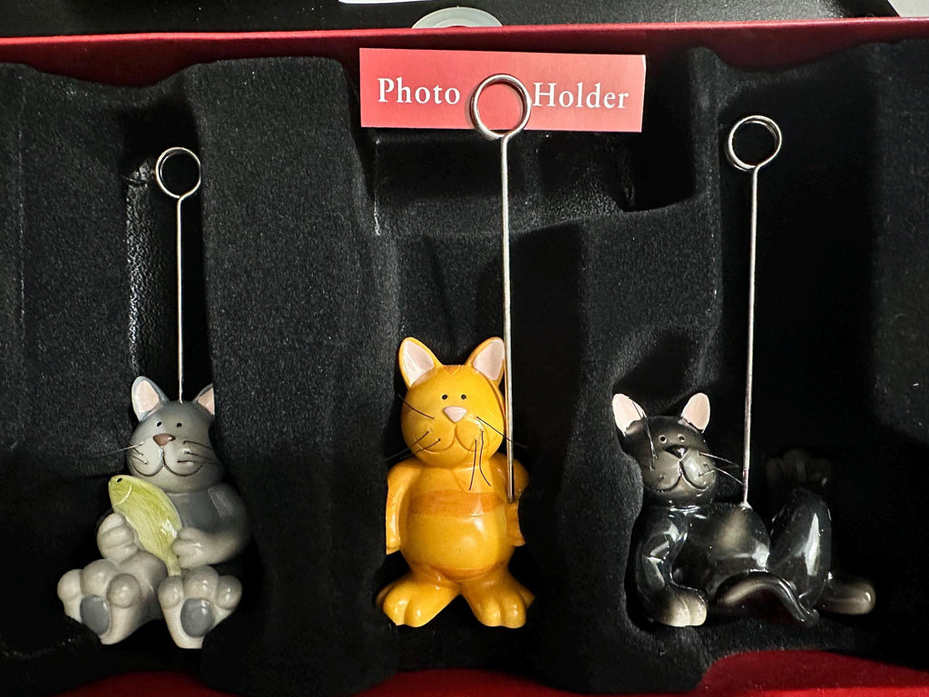 Cat Photo Holders Set of 3 | Cat Lover Desk Decor | Ships Fast!