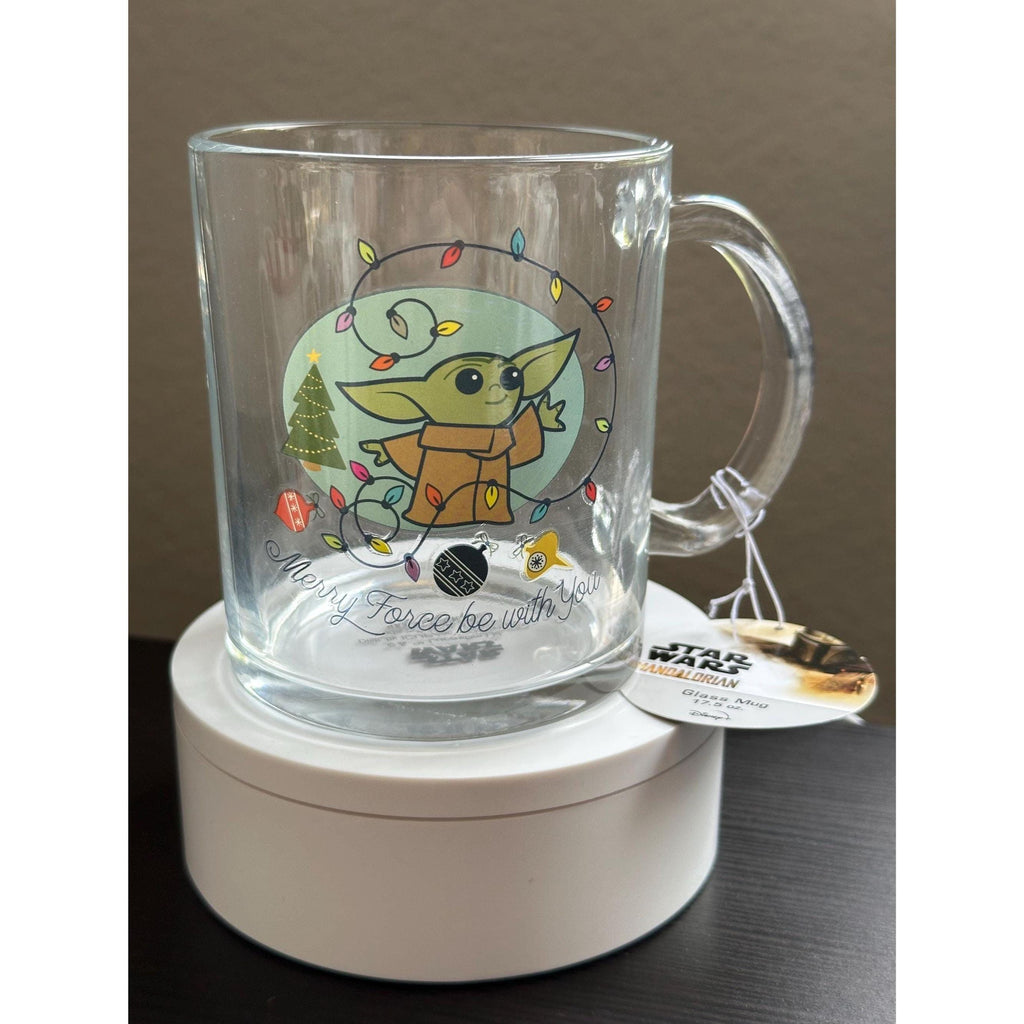 Baby Yoda Glass Mug | Mandalorian Star Wars Holiday Mug (17.5 Oz) | Little Joy Market