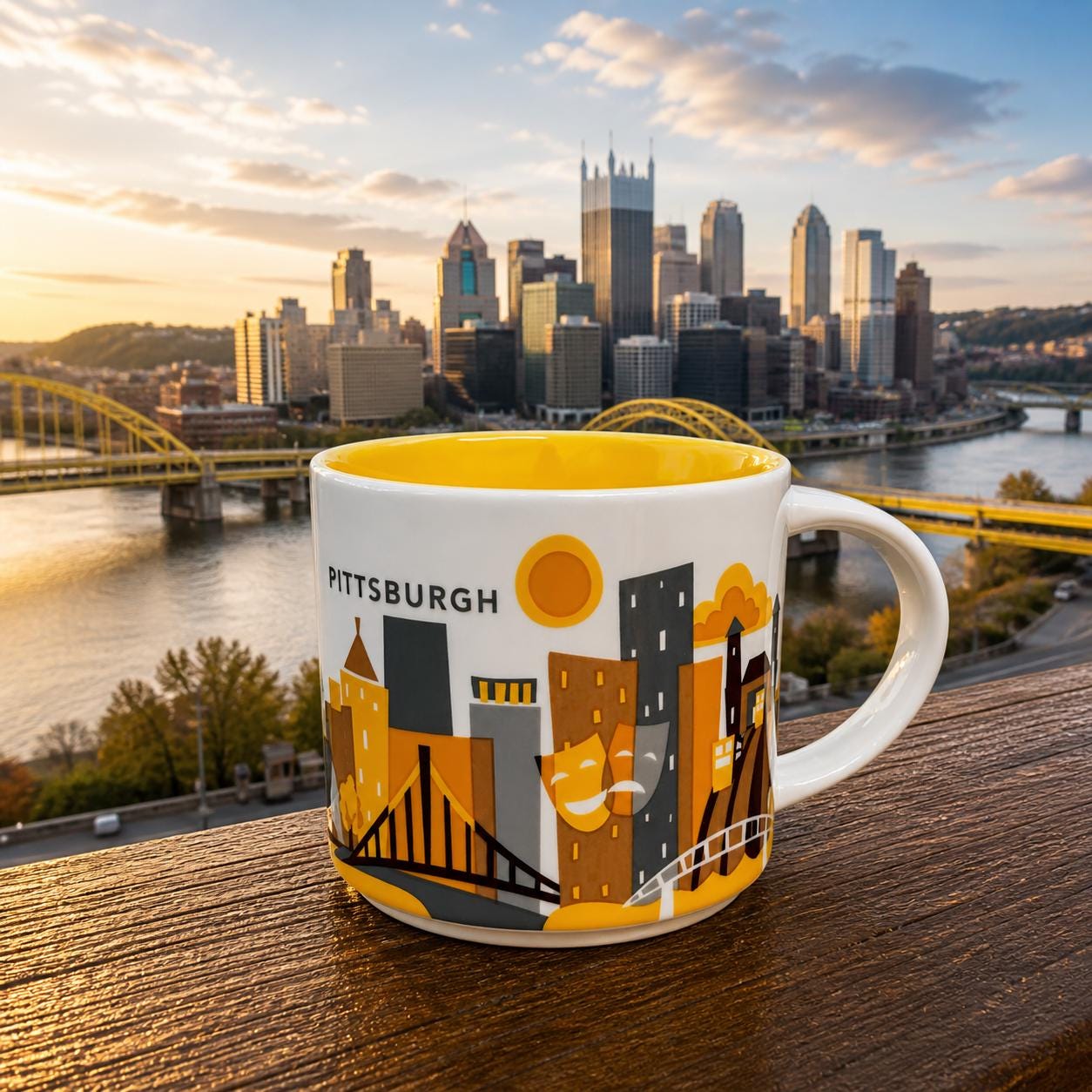 Starbucks Pittsburgh You Are Here Collector Mug 14oz. Ship Fast! | Little Joy Market