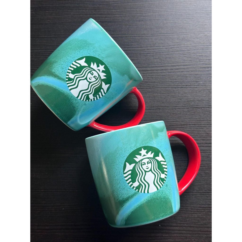 Starbucks Holiday Marbled Mugs: Green & Blue, Set of 2. 2024. Ship Fast! | Little Joy Market