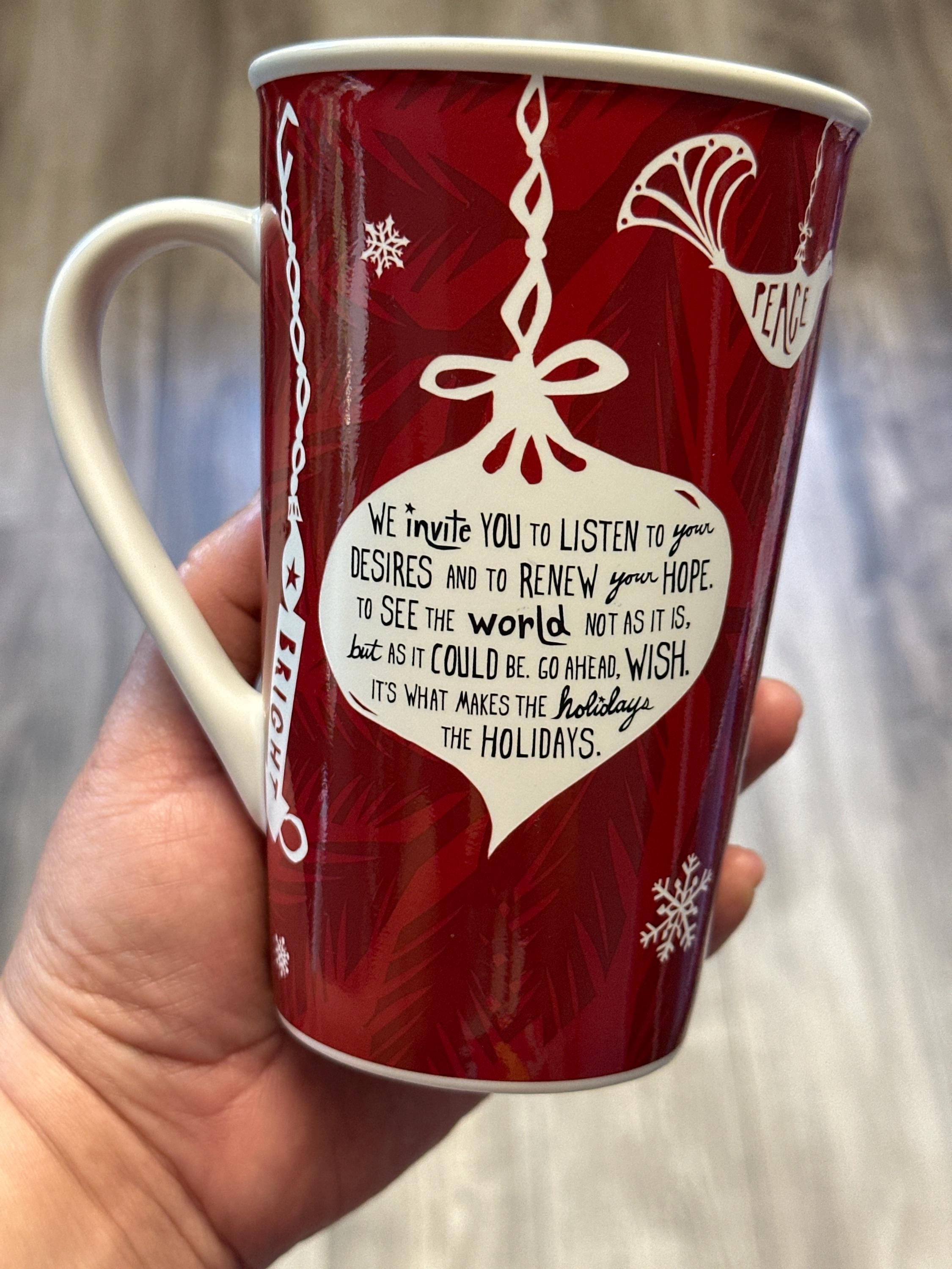 Starbucks Red Holiday Tall Cup 2009 16 oz Christmas Mug Bone China GUC