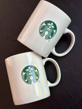 Starbucks White Green Logo Mug Set of 2 12oz Coffee Cups 2016 EUC | Little Joy Market