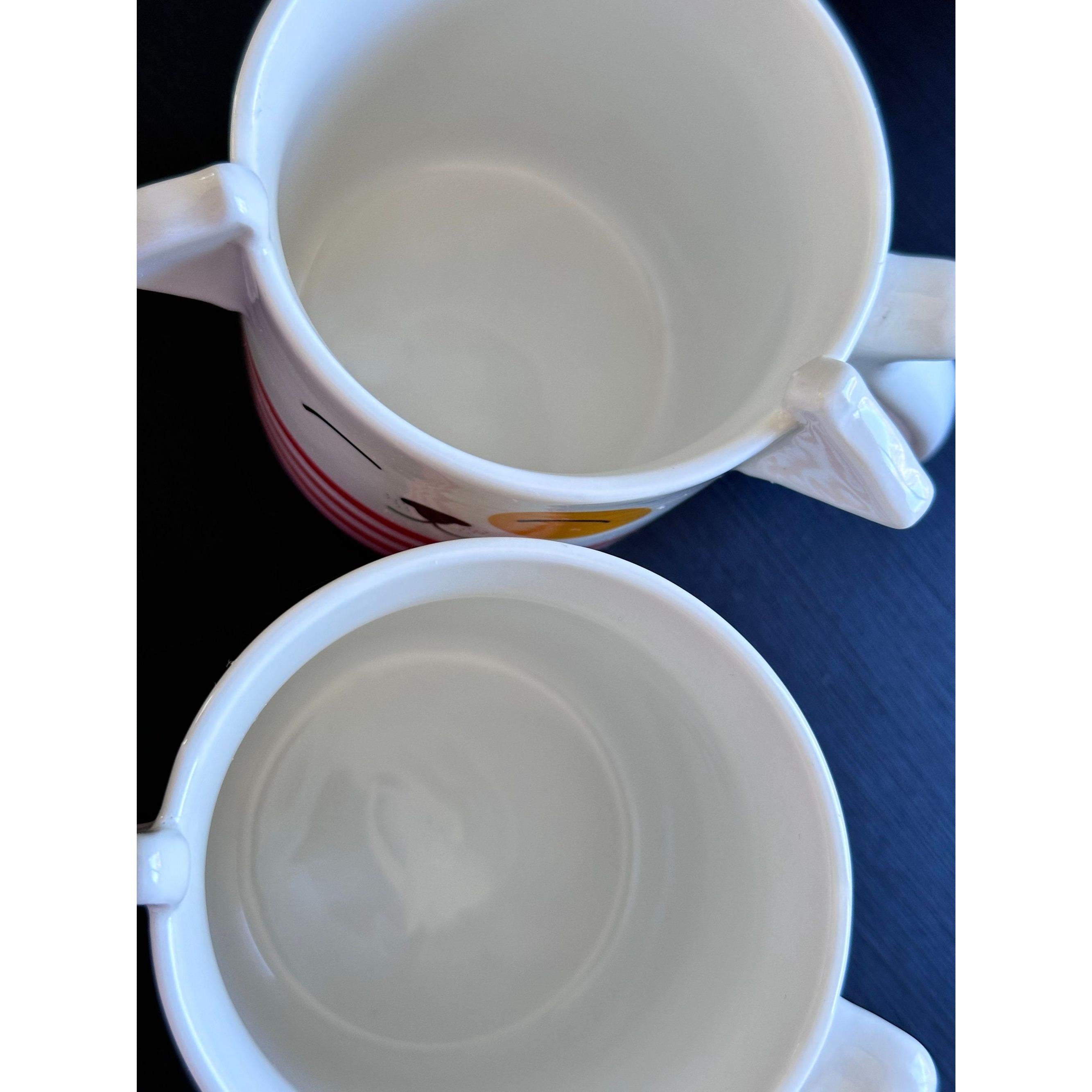 Parker Lane Dog Mom Coffee Mug Set - Sculpted Ears, Striped, 16 Oz