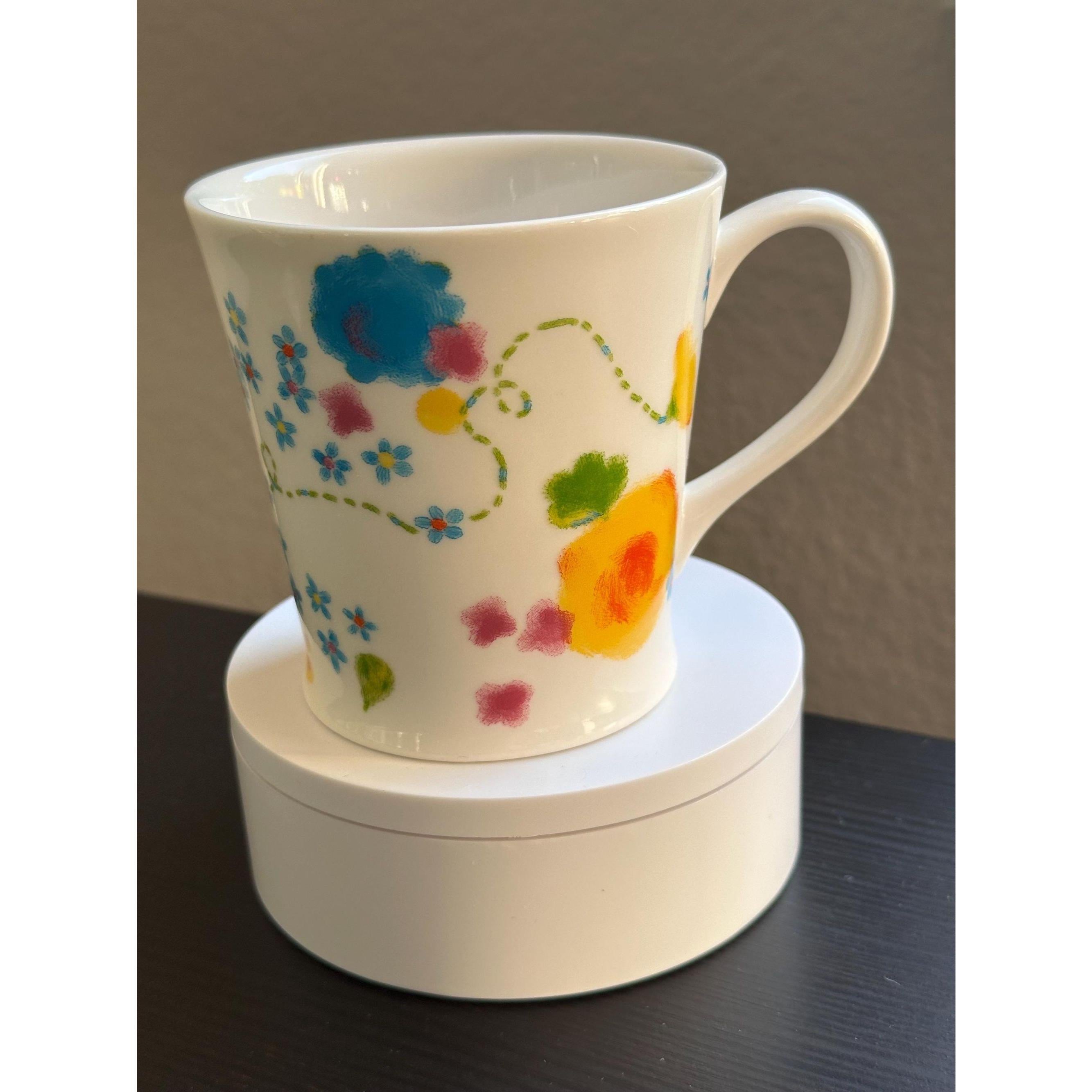 Starbucks vintage Mug: Floral Watercolor Design, Collectible (2006). Ship Fast!