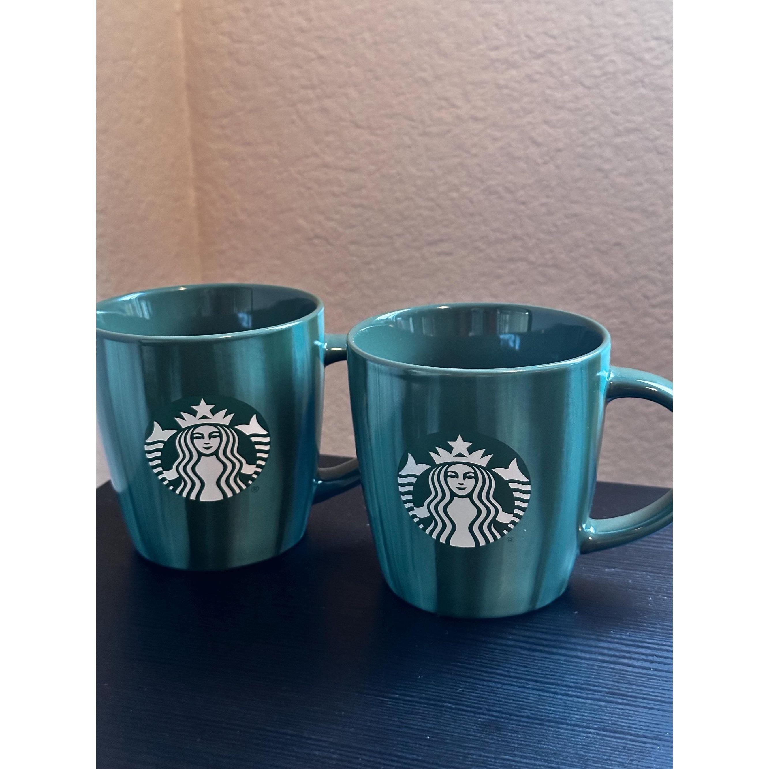 Starbucks Holiday Green Mugs - 2022 Christmas Edition - Set of 2. Ship Fast!