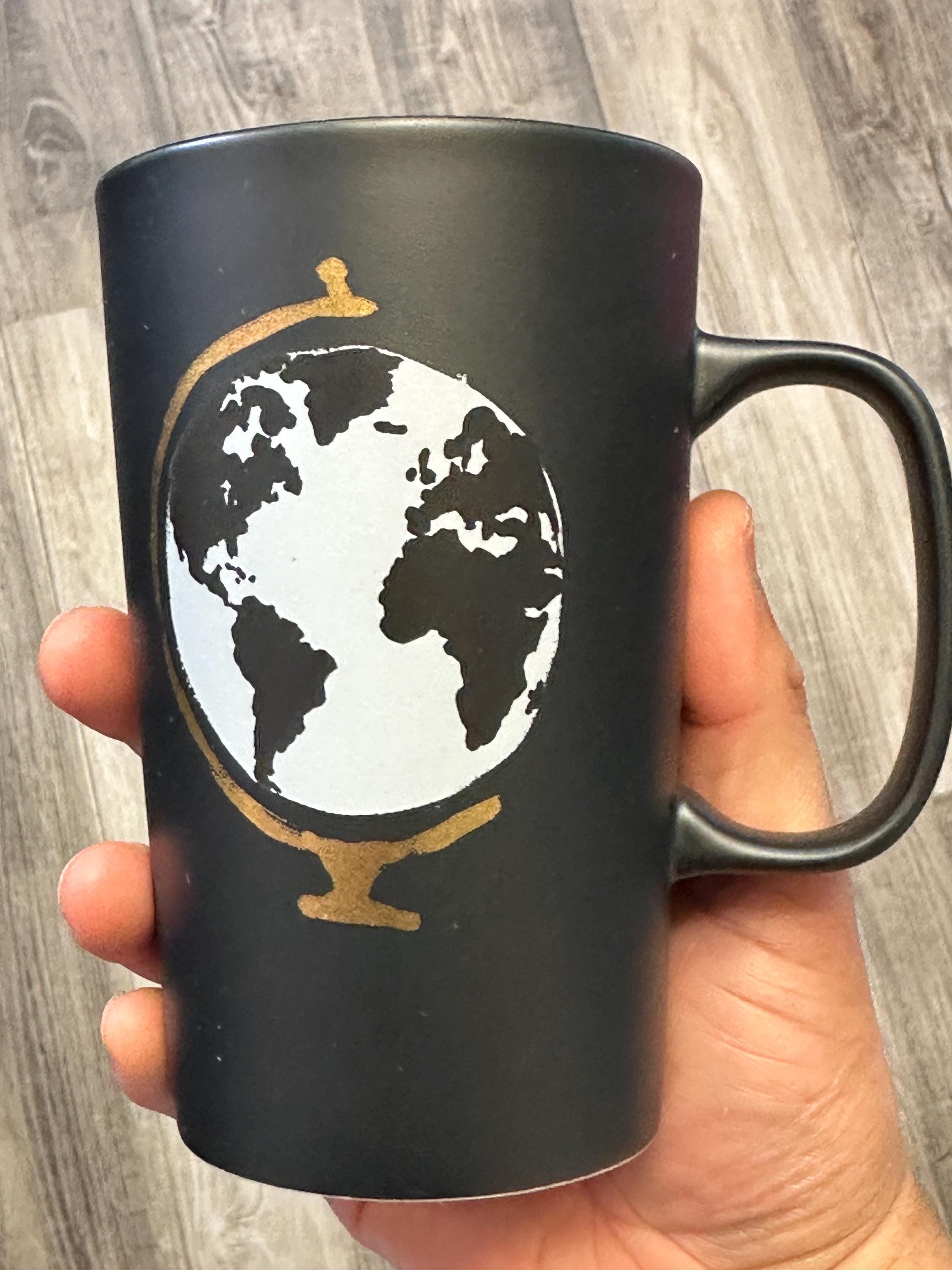 Starbucks 2015 Matte Black World Globe Mug 16oz – New in Box. Ship Fast! | Little Joy Market