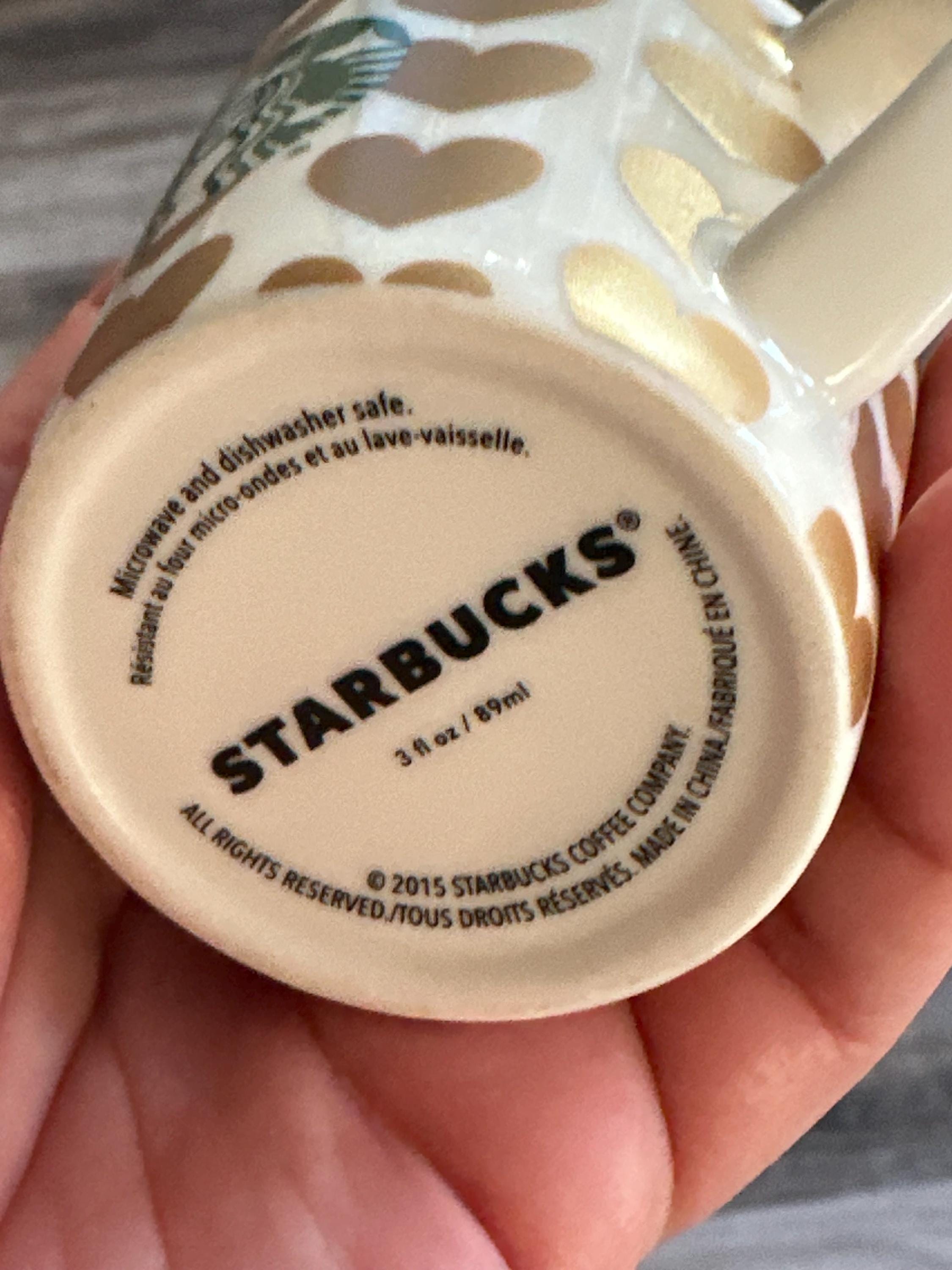 Starbucks 2015 Limited Edition Mini Espresso Cup 3oz – Golden Hearts. Ship Fast!