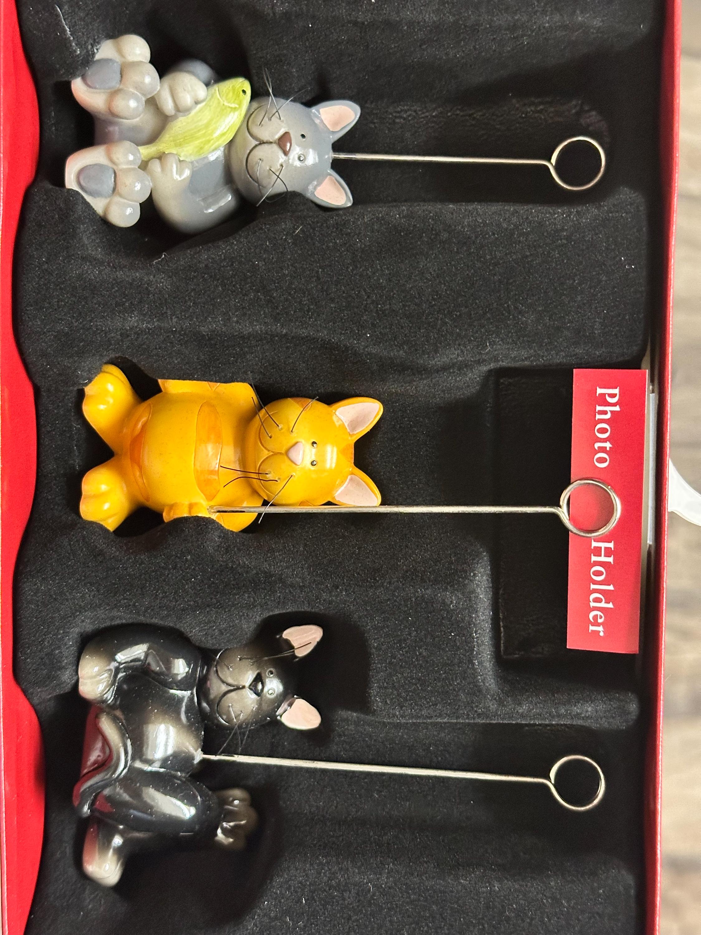 Cat Photo Holders Set of 3 | Cat Lover Desk Decor | Ships Fast!