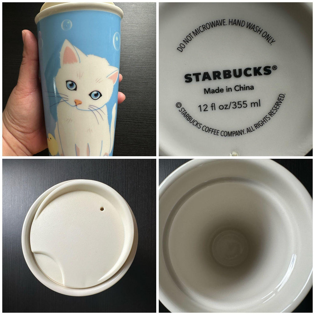 Starbucks Paul & Joe Cat Travel Tumbler 12oz Coffee Cup 2018 EUC. Ship Fast!