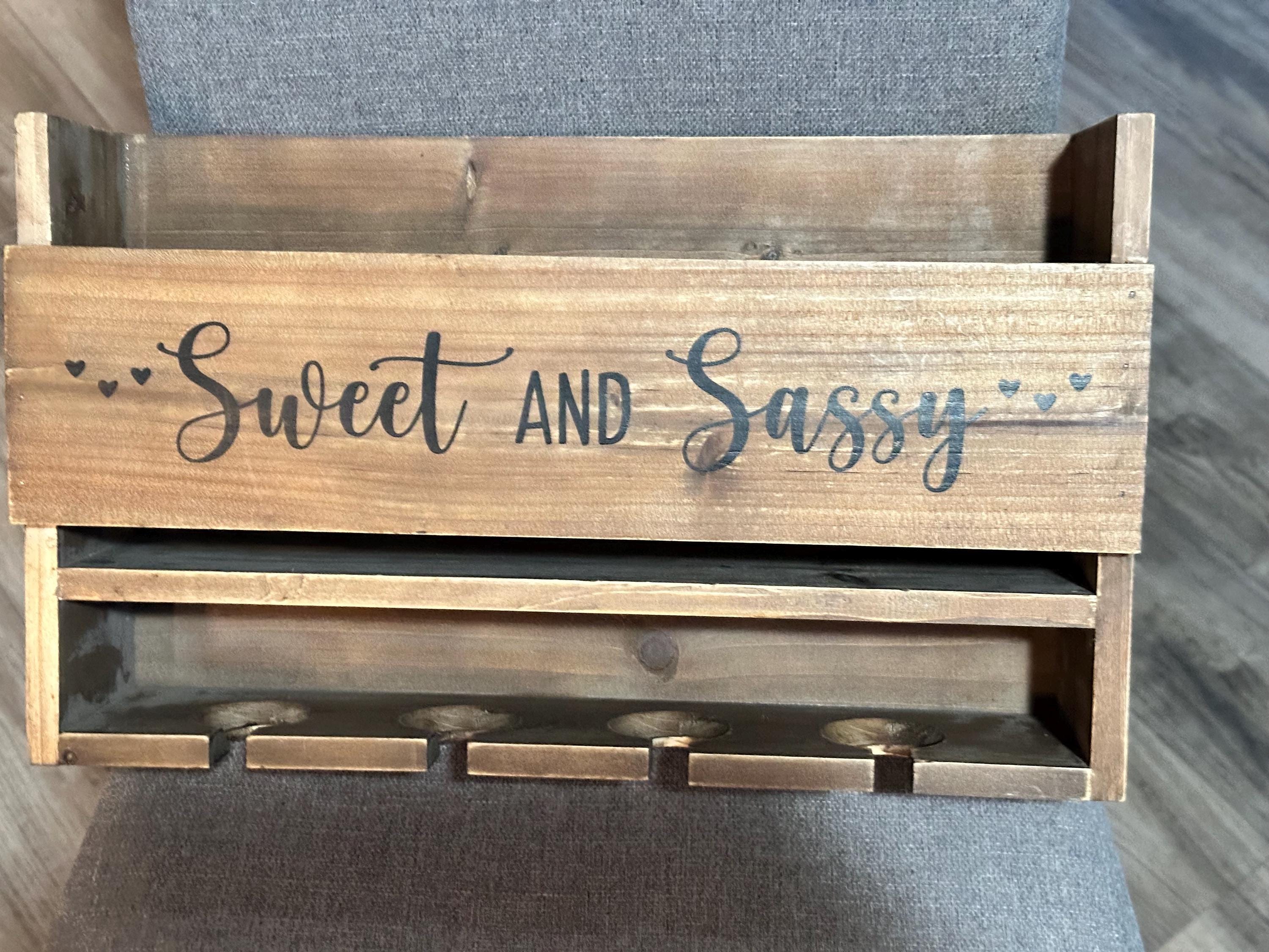 Sweet & Sassy Wooden Wine Rack Wall Mount – New. Ship Fast!