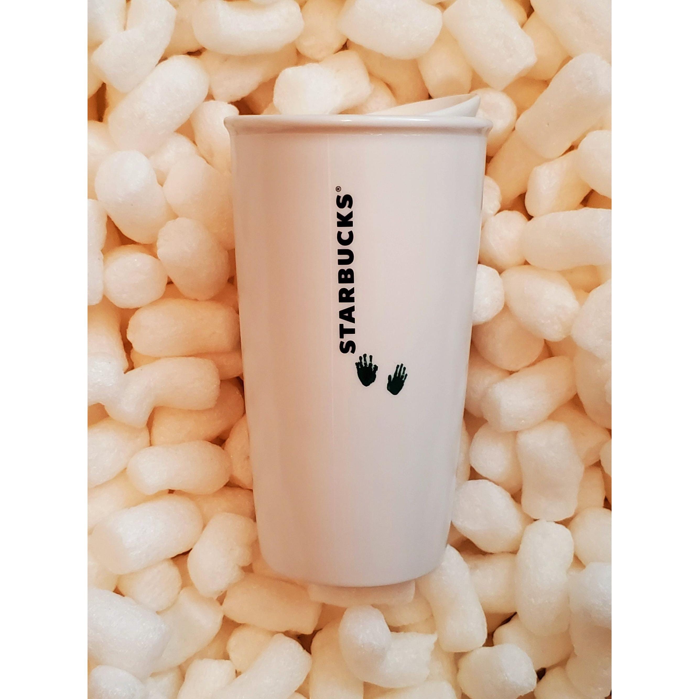Starbucks Green Finger Paint Boy ceramic travel Tumbler 2015. Ship fast!