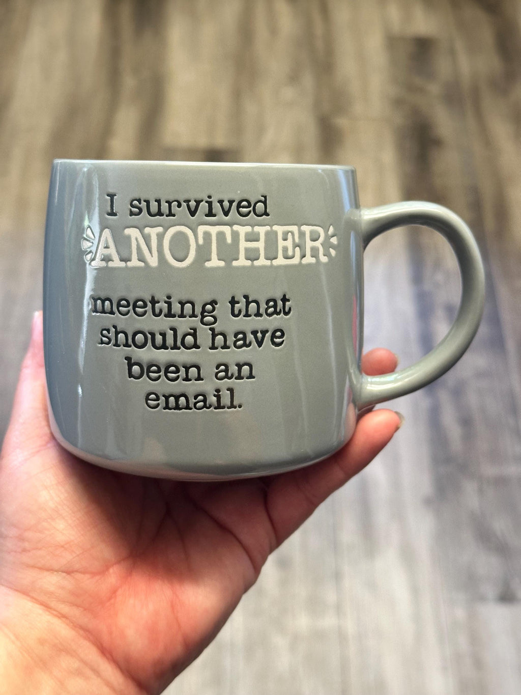 Funny Office Mug – I Survived Another Meeting, 14 oz Ceramic. Ship Fast! | Little Joy Market