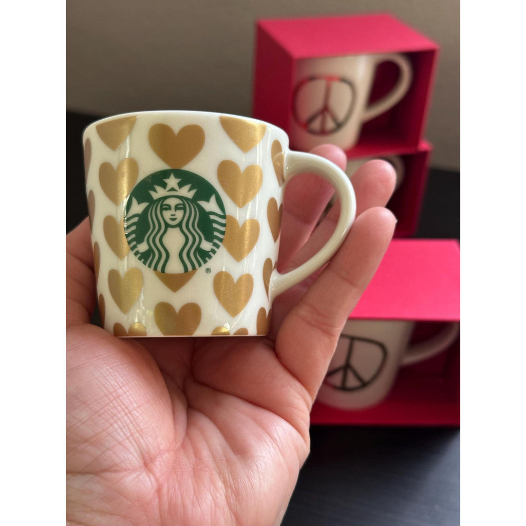 Starbucks 2015 Limited Edition Mini Espresso Cup 3oz – Golden Hearts. Ship Fast!