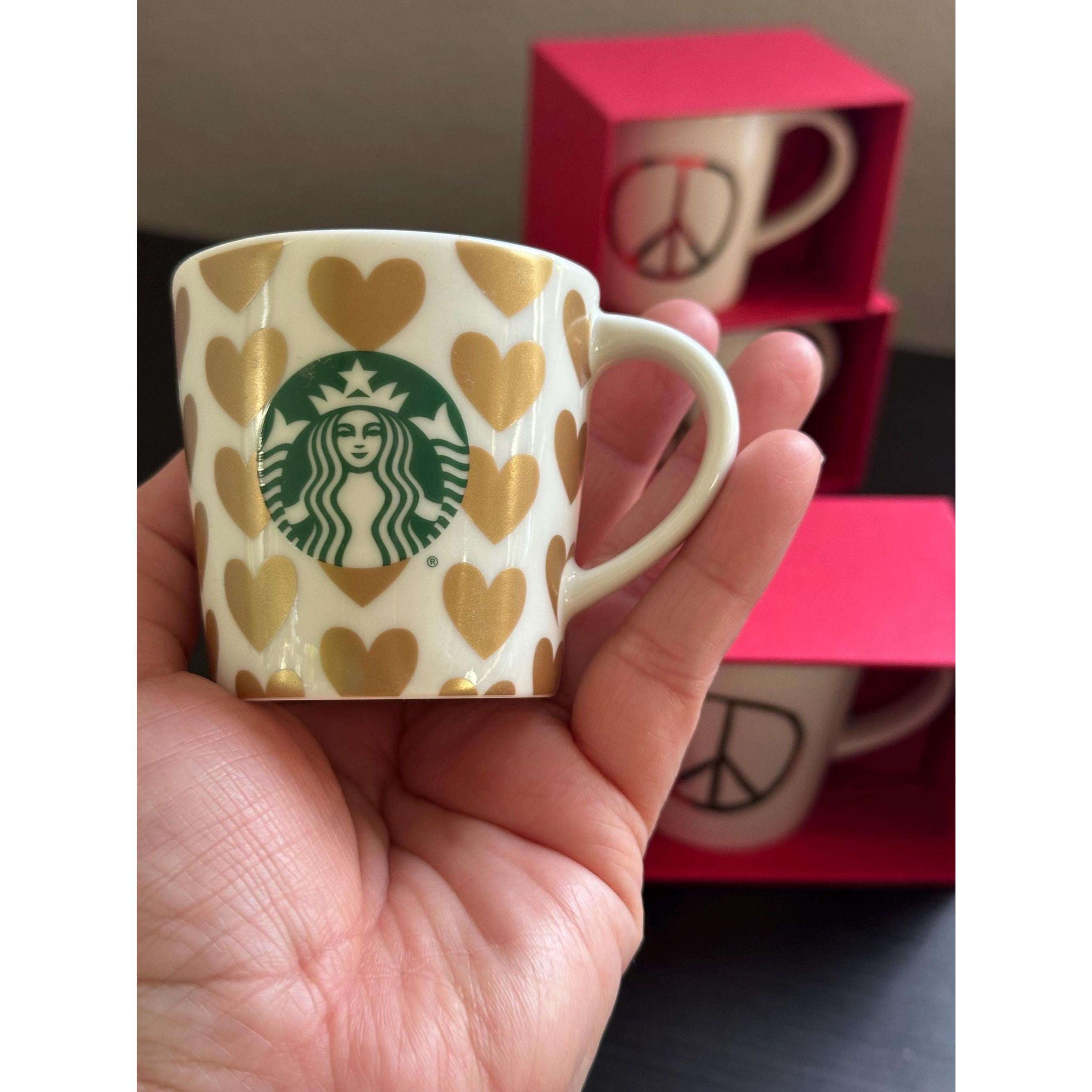 Starbucks 2015 Limited Edition Mini Espresso Cup 3oz – Golden Hearts. Ship Fast!