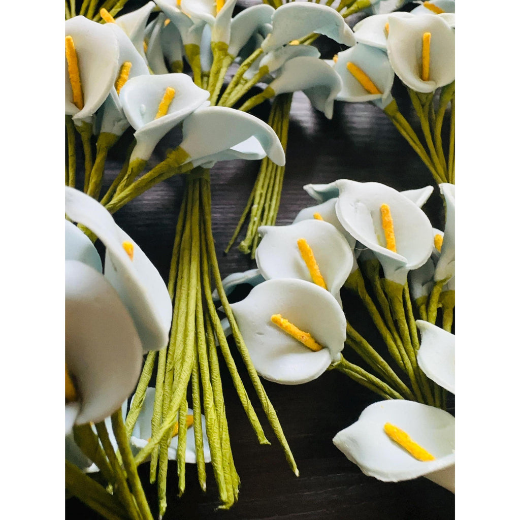 Light Sky Blue Mini Calla Lily Flowers 288pcs Craft Wedding Decor