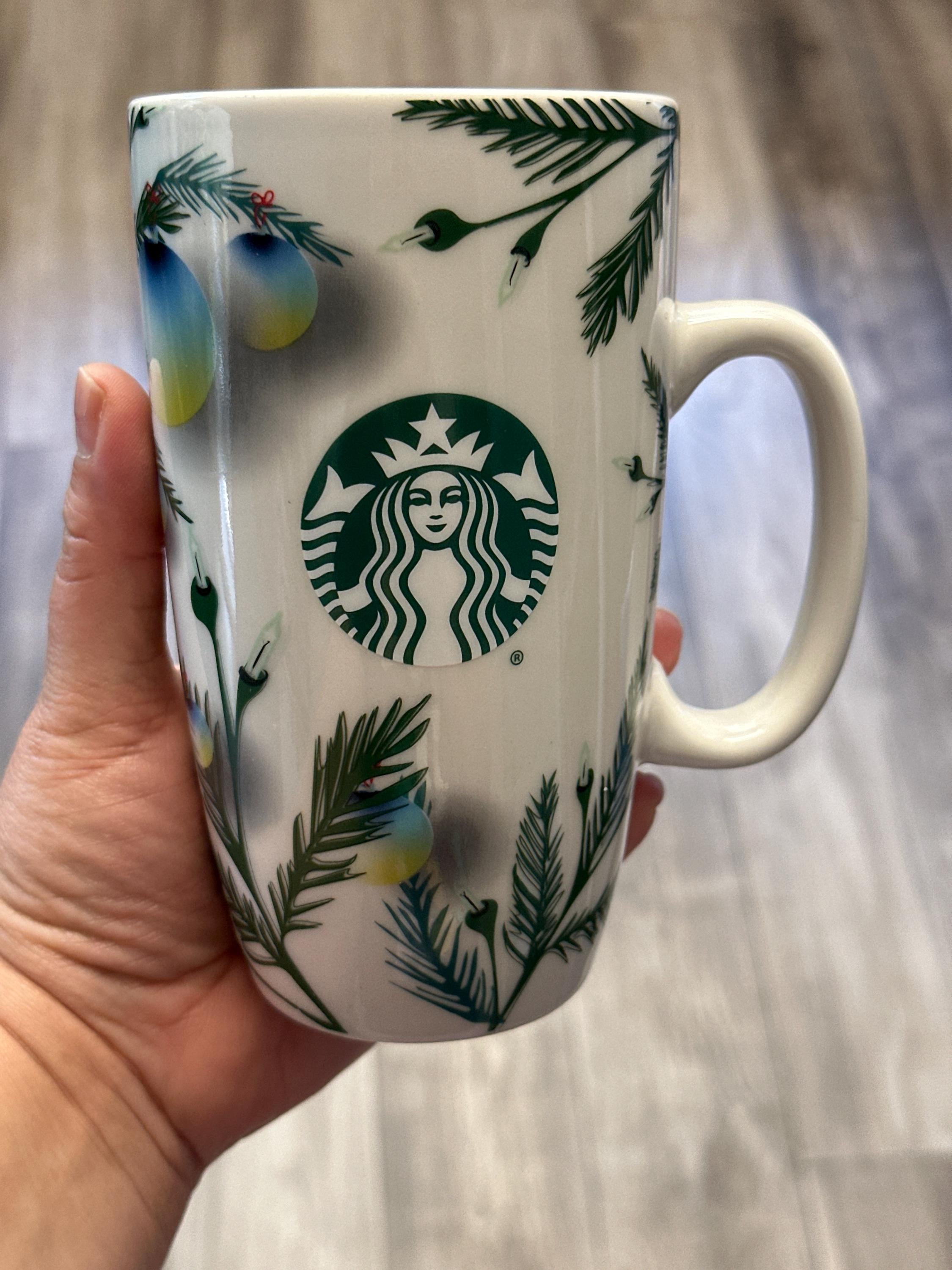 Starbucks Christmas Mug 15oz Pine Needle Ornament Design 2020 GUC