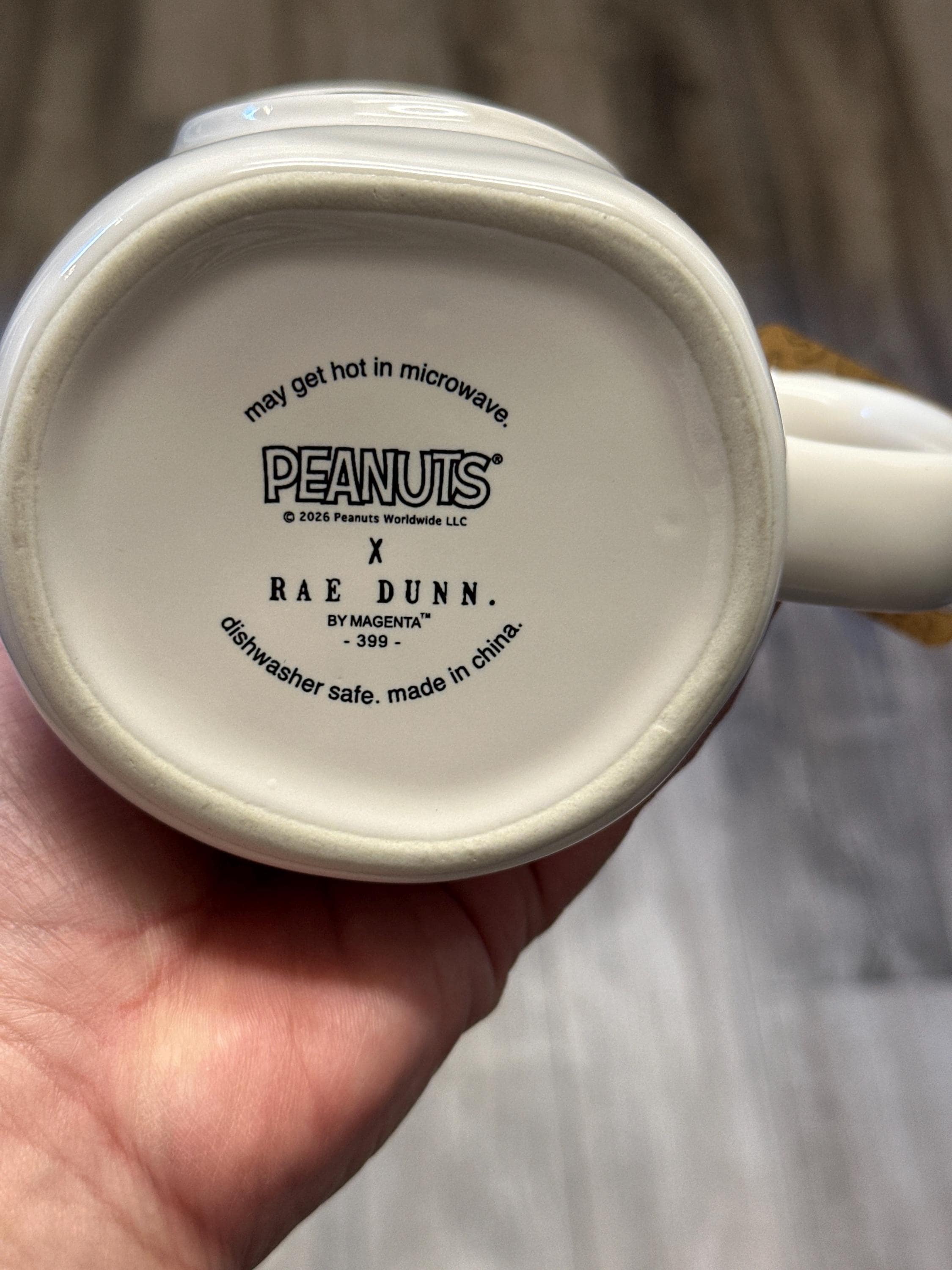 Snoopy Tee Time Mug 16oz Peanuts Double Sided Golf Coffee Cup