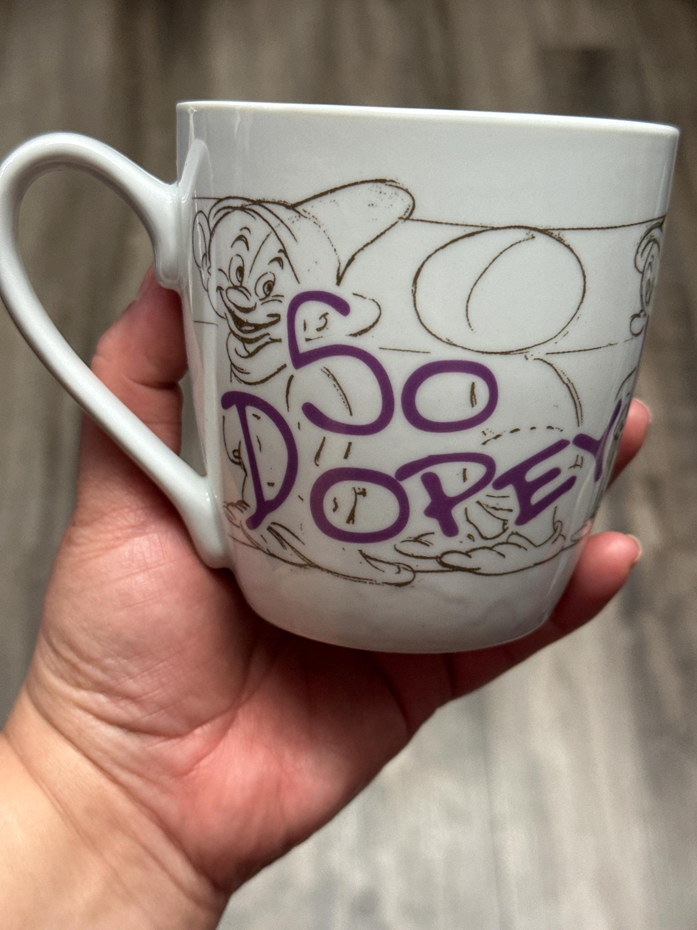 Dopey Character Mug 12oz Cartoon Coffee Cup EUC