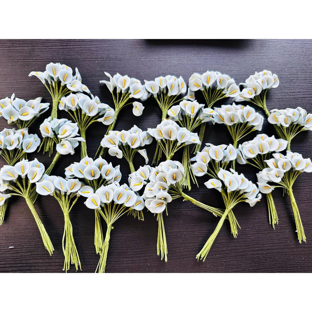 Light Sky Blue Mini Calla Lily Flowers 288pcs Craft Wedding Decor