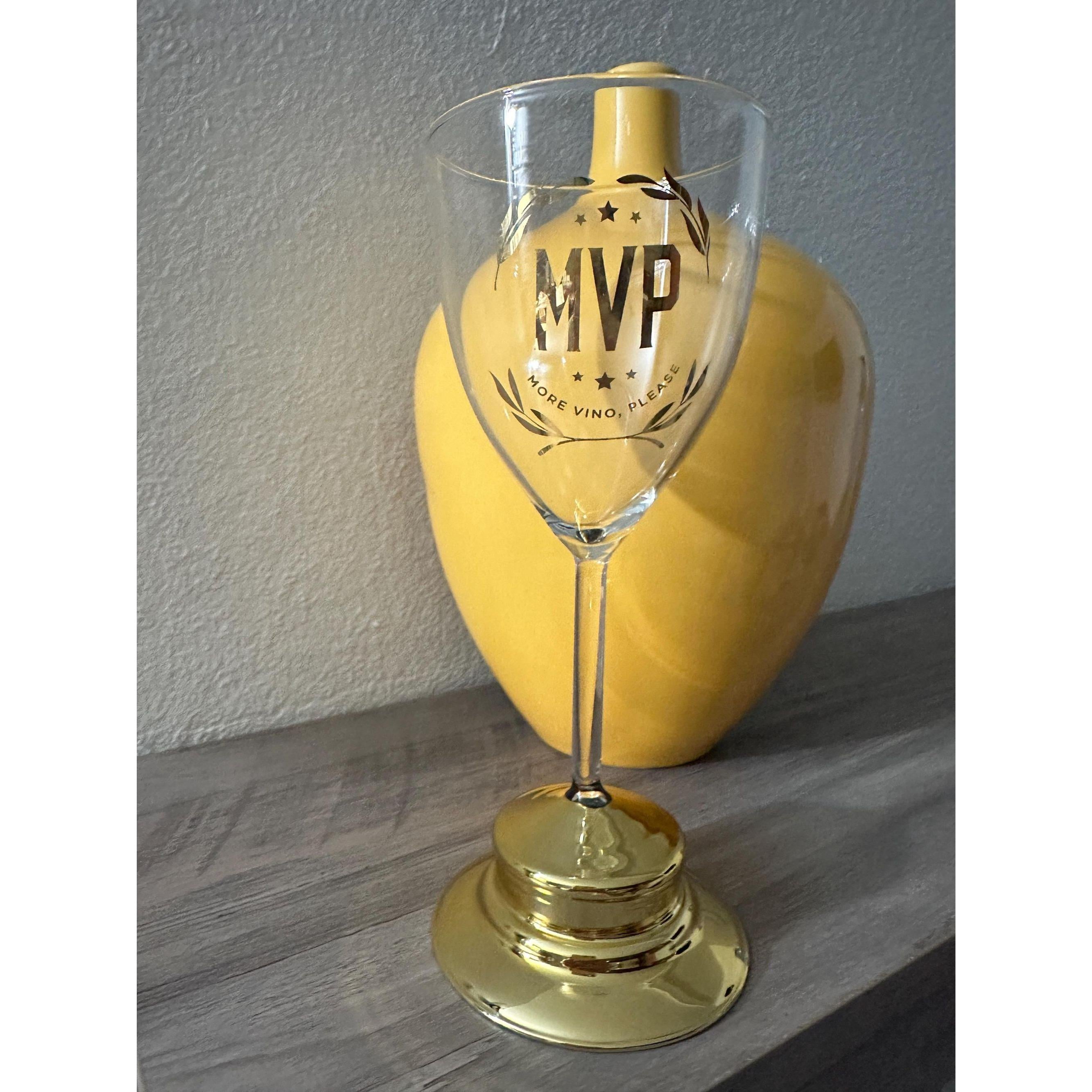 More Vino Please Wine Glass | Gold Base, Funny Wine Lover Gift. Ship Fast! | Little Joy Market