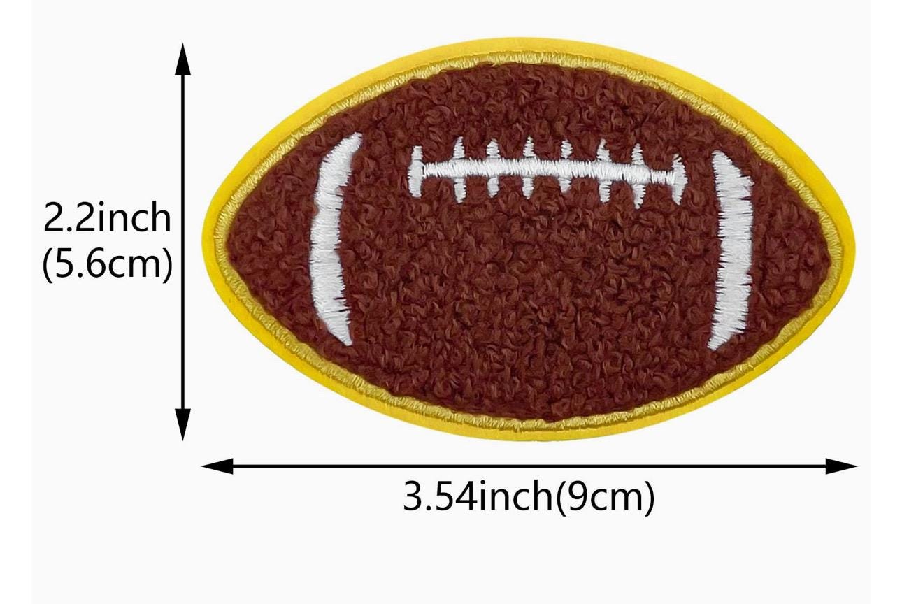 Embroidered Football Patches, Iron-on Appliques, Set of 20